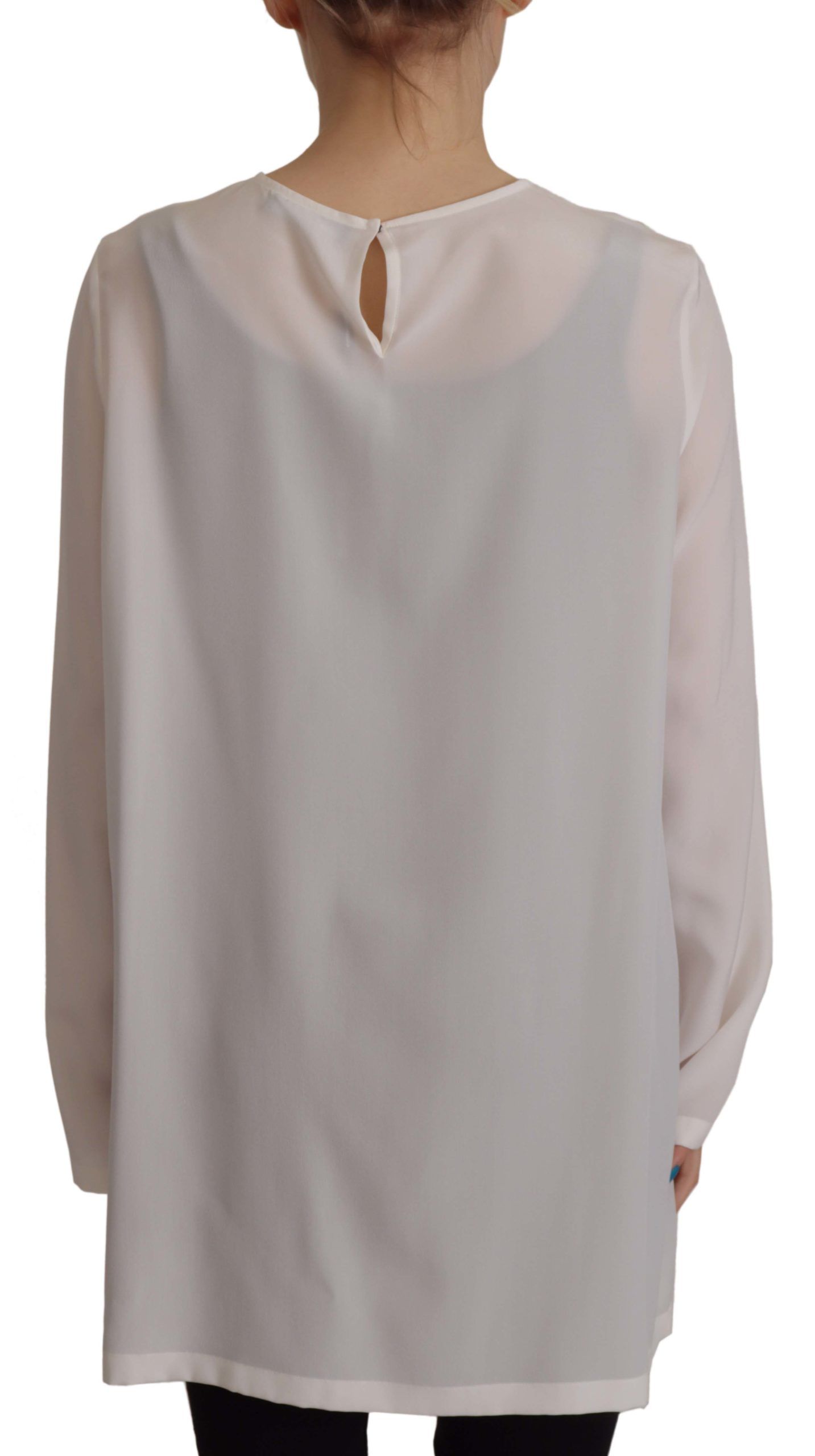 Dolce & Gabbana Elegantes Seidentop mit Logo-Stickerei
