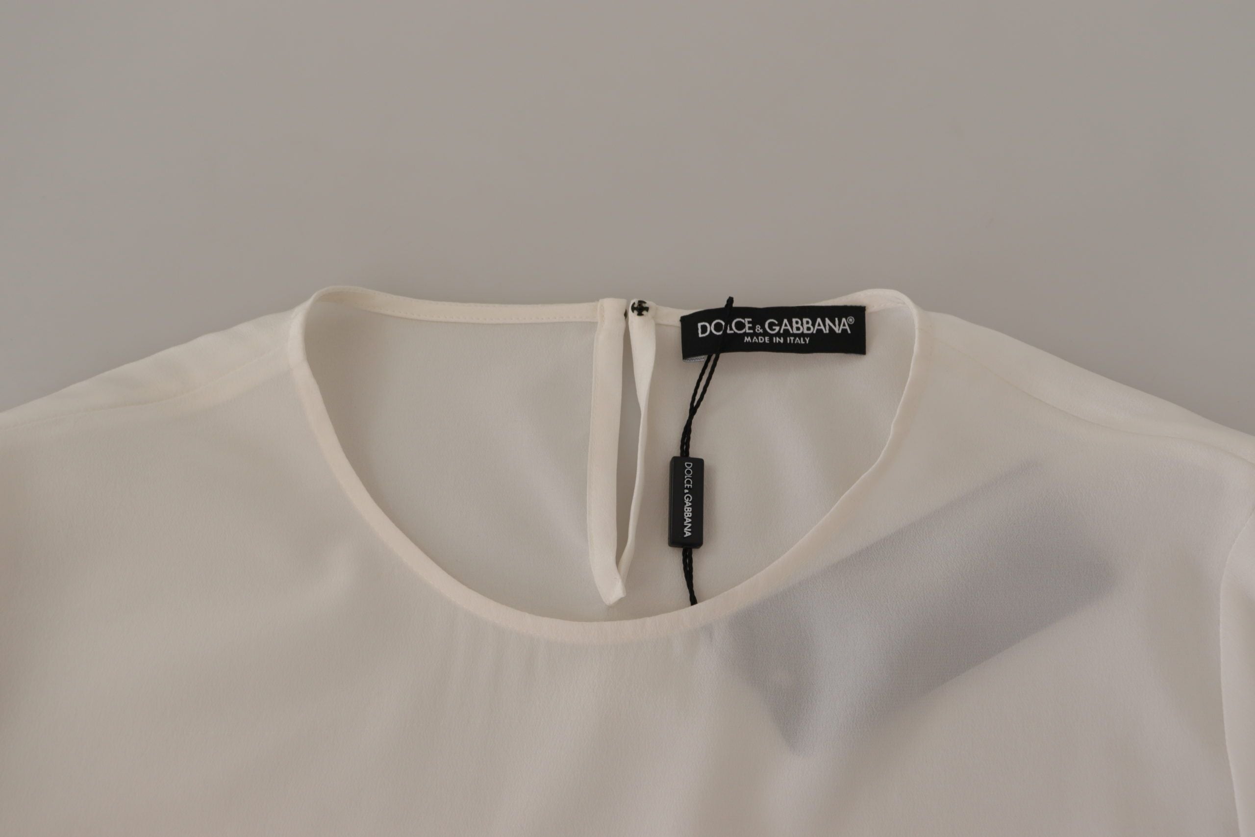 Dolce & Gabbana Elegantes Seidentop mit Logo-Stickerei