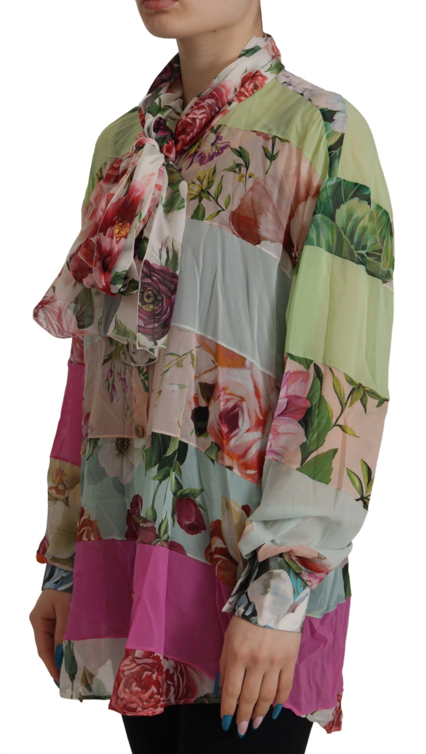 Bluză elegantă din mătase cu imprimeu floral Dolce & Gabbana