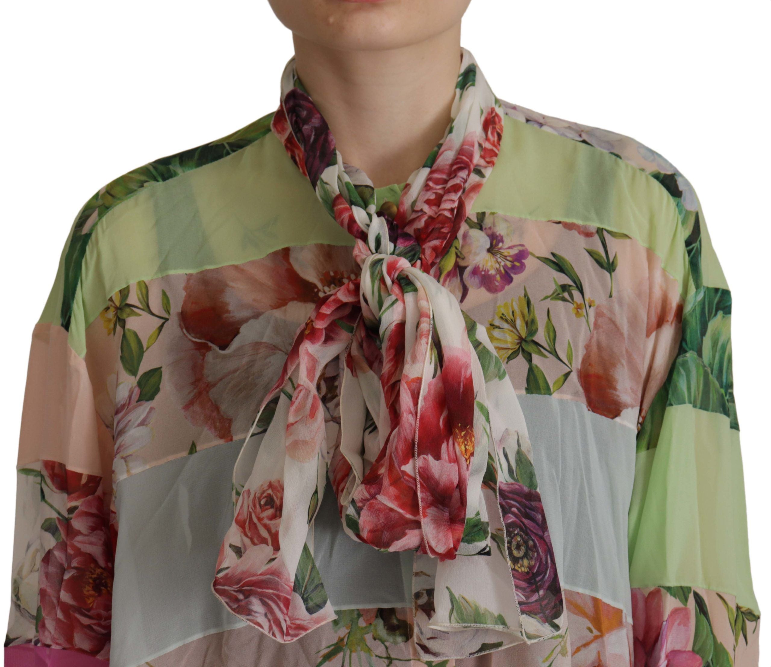 Bluză elegantă din mătase cu imprimeu floral Dolce & Gabbana