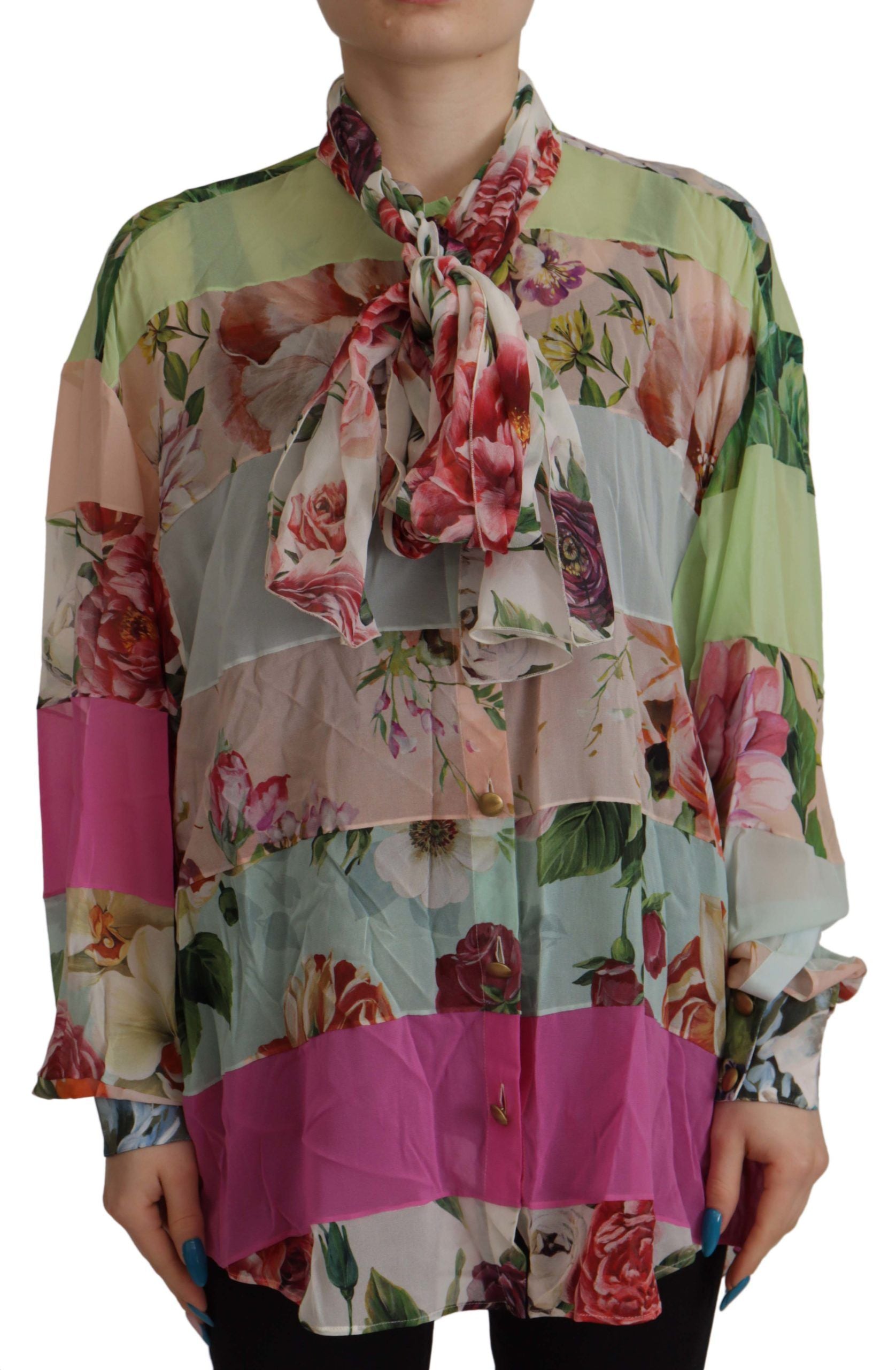 Bluză elegantă din mătase cu imprimeu floral Dolce & Gabbana
