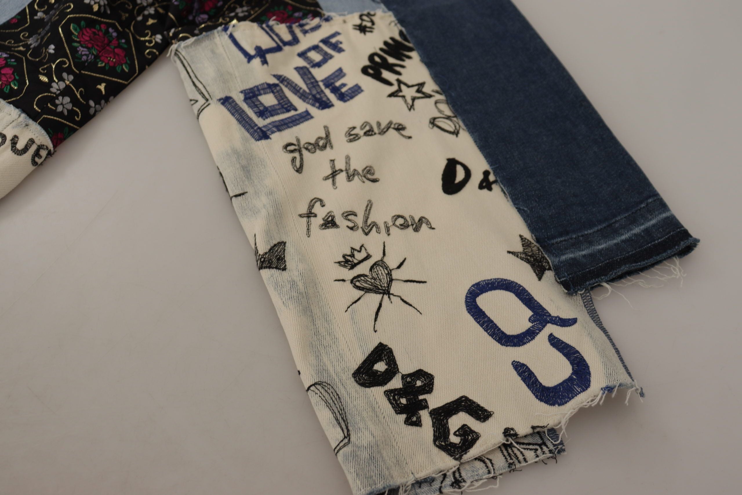 Blugi Dolce & Gabbana cu talie înaltă, multicolori, cu croi larg