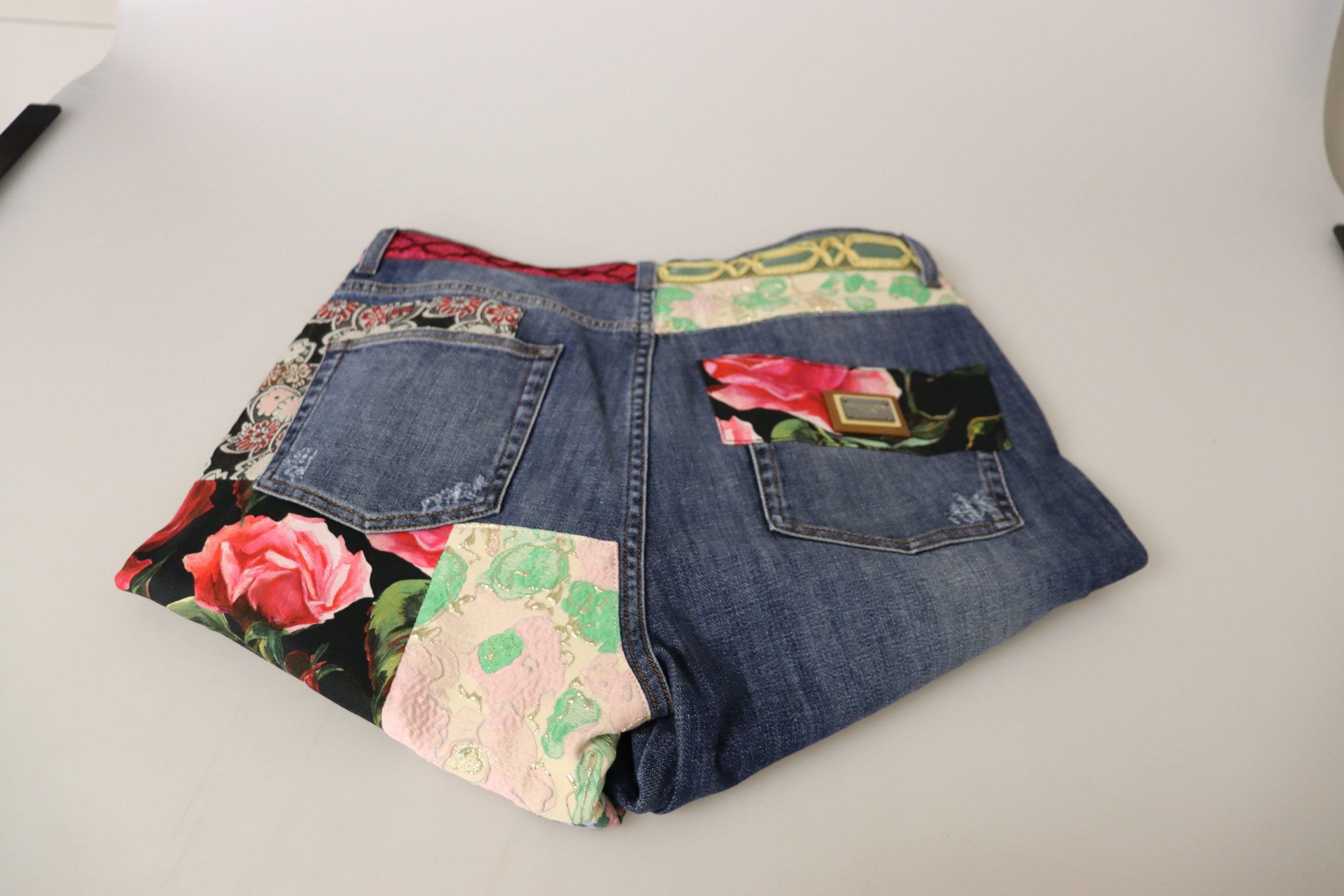 Dolce & Gabbana Bluză skinny cu talie înaltă, model patchwork