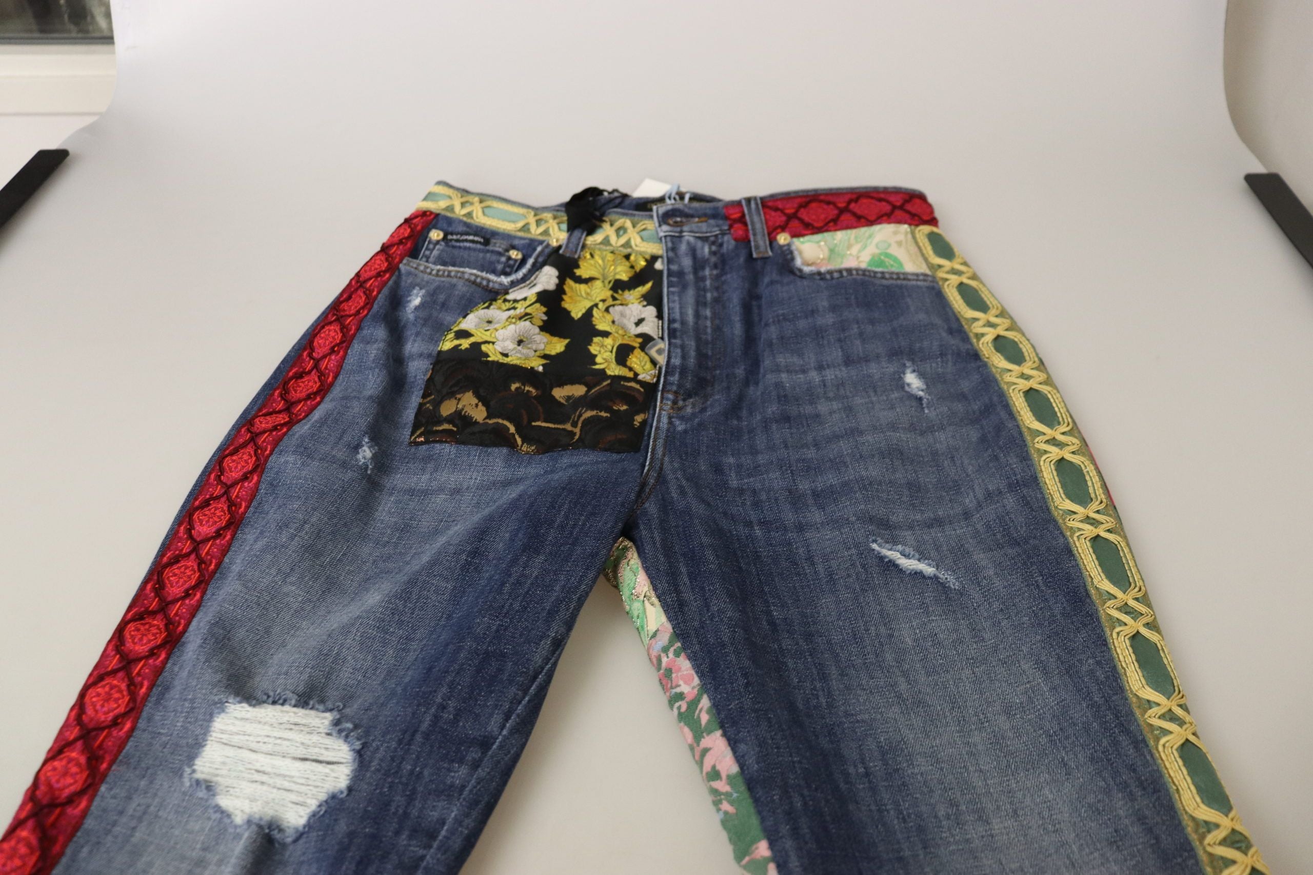 Dolce & Gabbana Bluză skinny cu talie înaltă, model patchwork