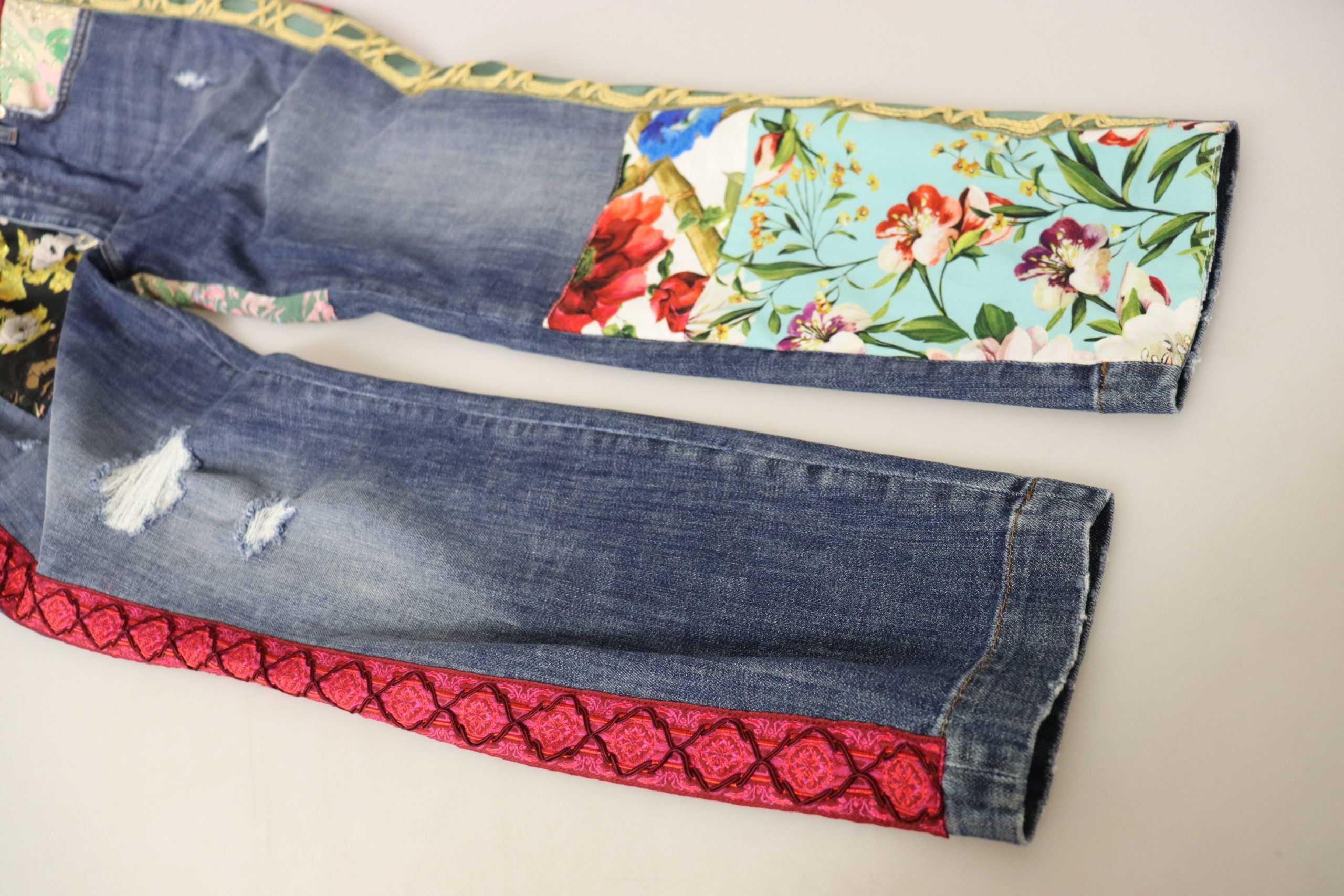 Dolce & Gabbana Bluză skinny cu talie înaltă, model patchwork