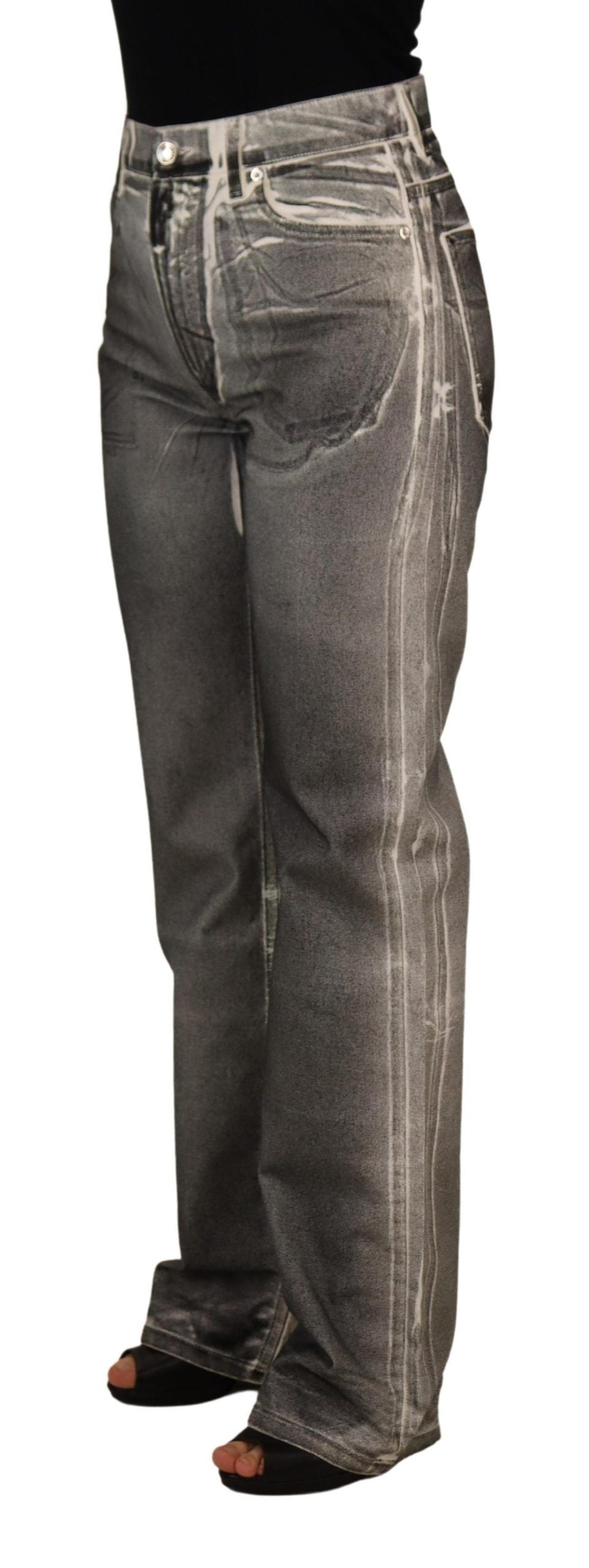 Dolce & Gabbana High Waist Grauer Denim Eleganz