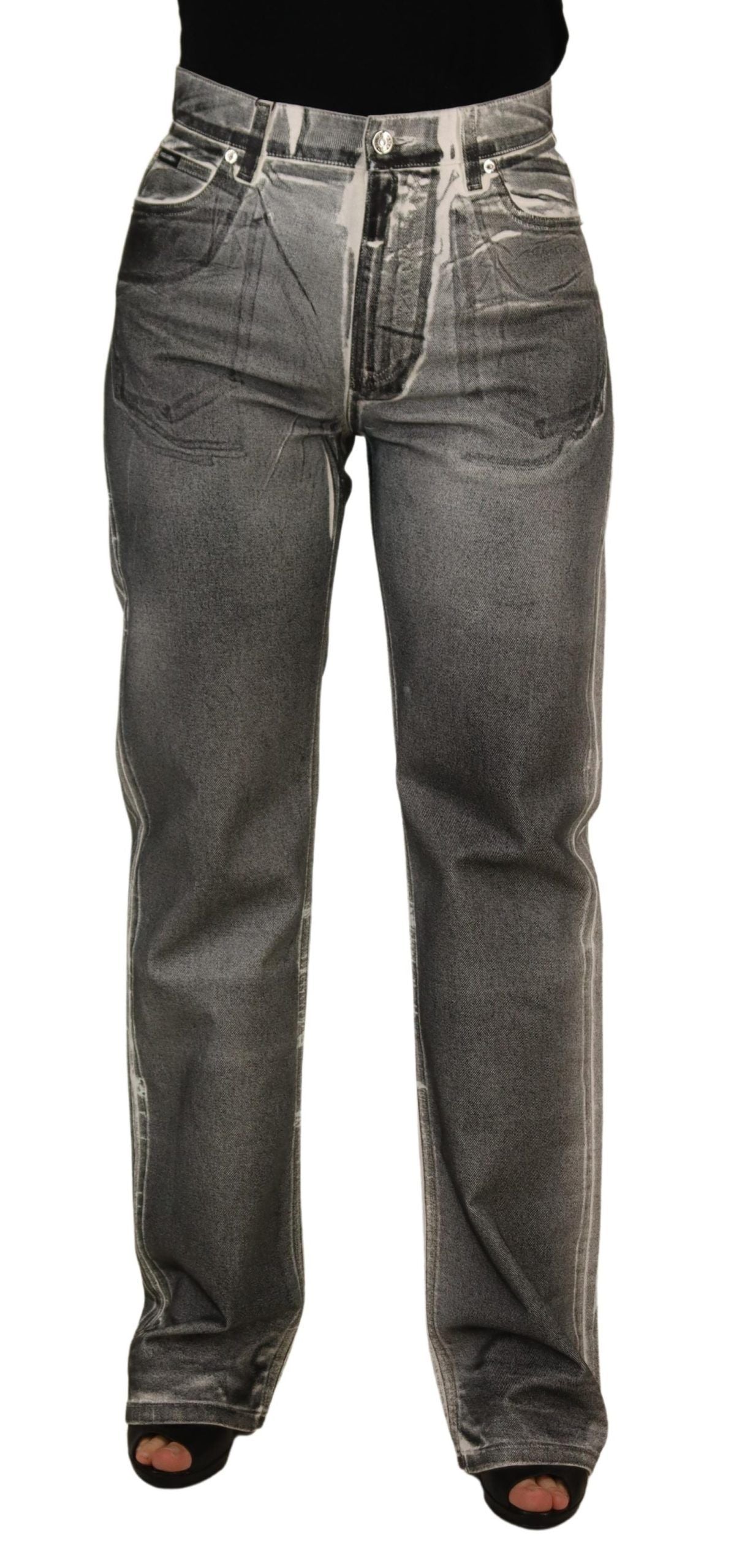 Dolce & Gabbana High Waist Grauer Denim Eleganz