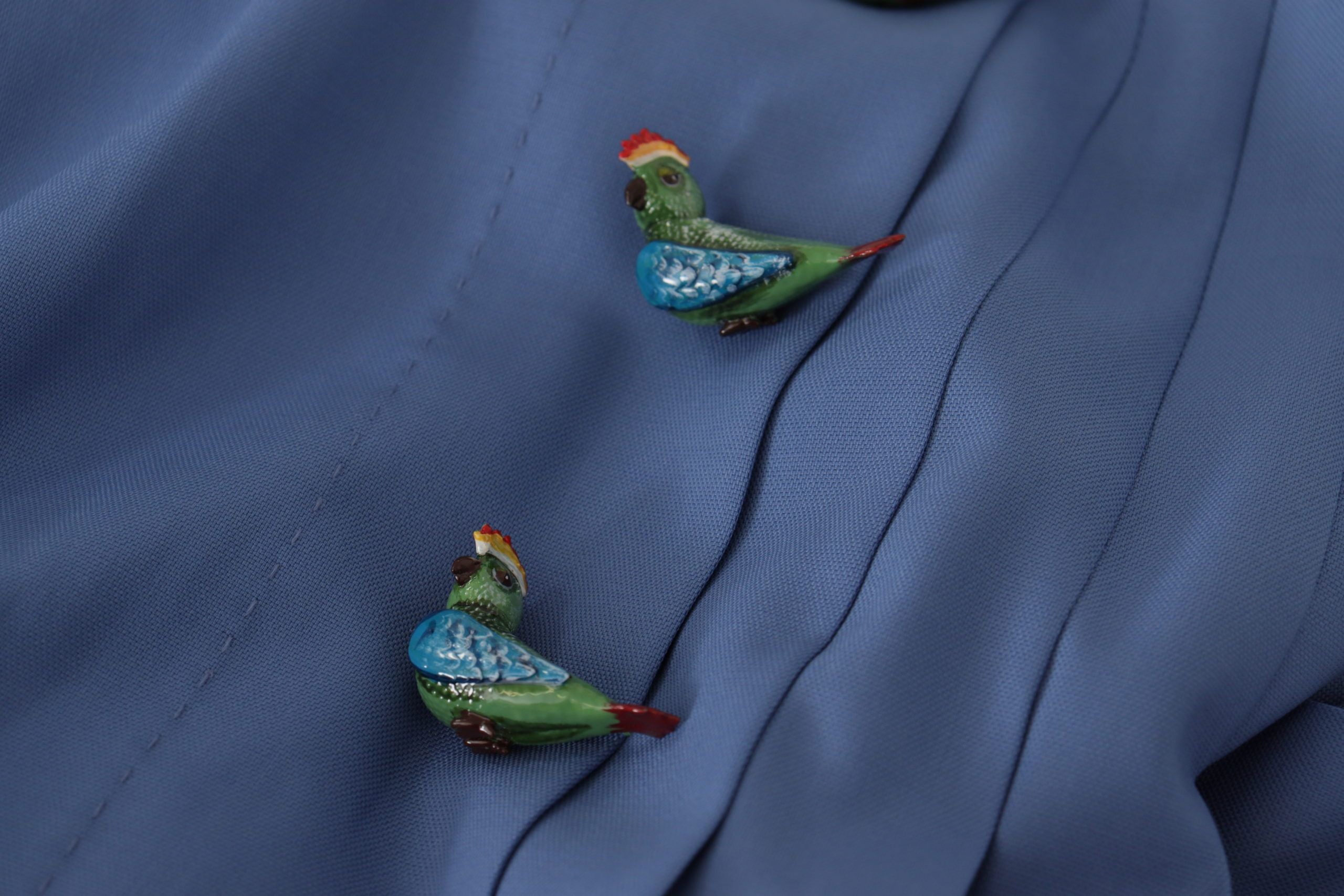 Dolce & Gabbana Eleganter plissierter A-Linien-Minirock mit Vogelapplikationen