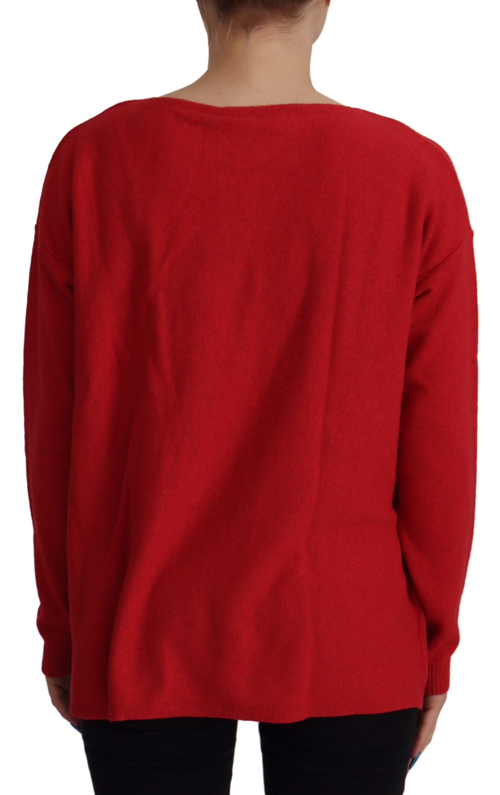 Dolce & Gabbana Eleganter roter Strickpullover aus Wollmischung