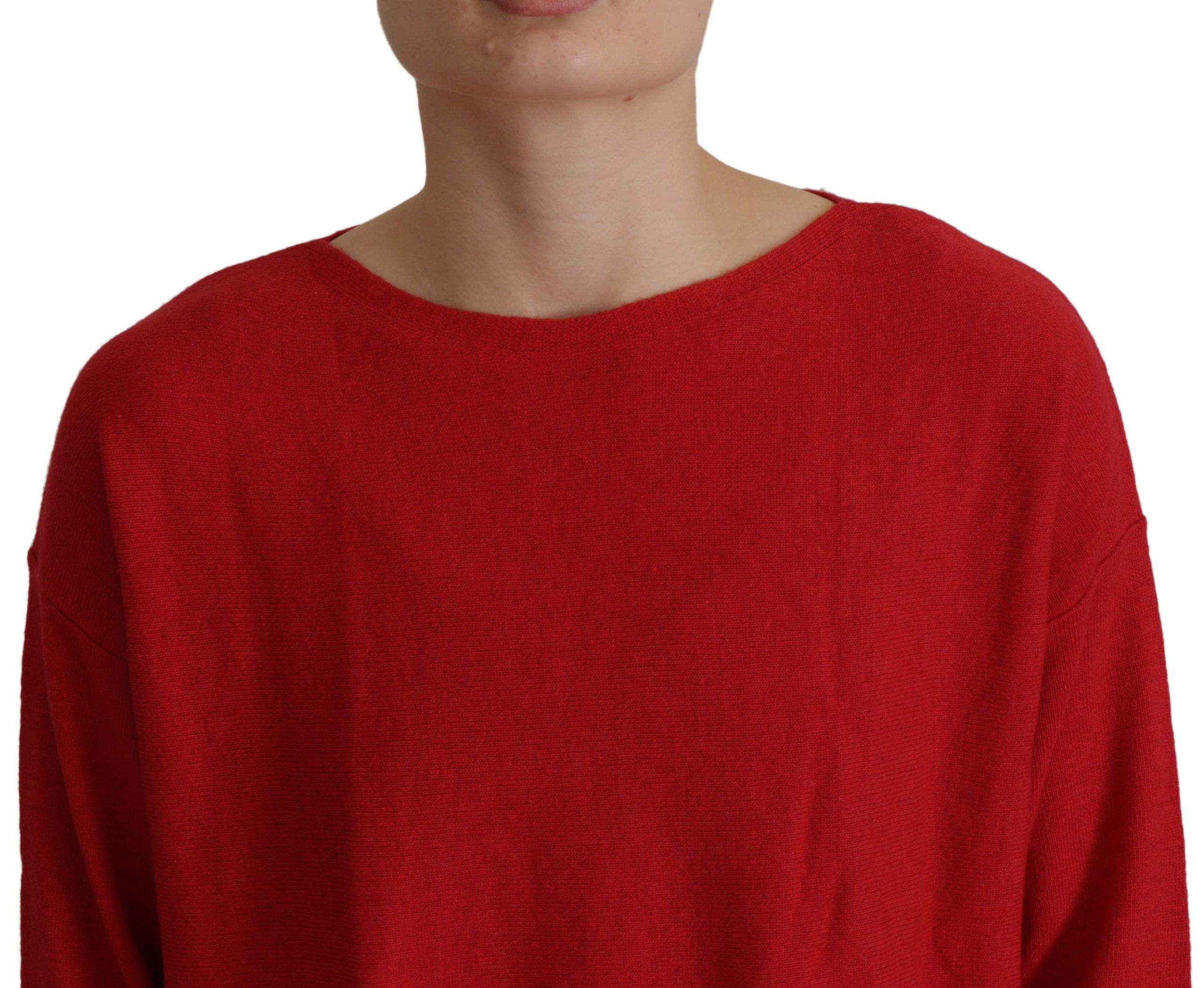 Dolce & Gabbana Eleganter roter Strickpullover aus Wollmischung