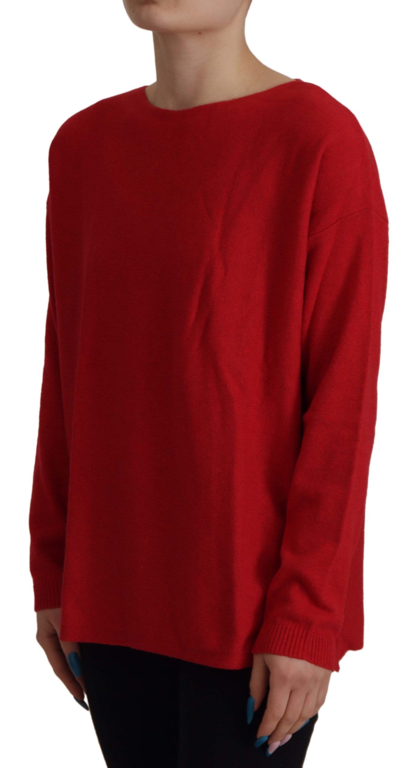 Dolce & Gabbana Eleganter roter Strickpullover aus Wollmischung