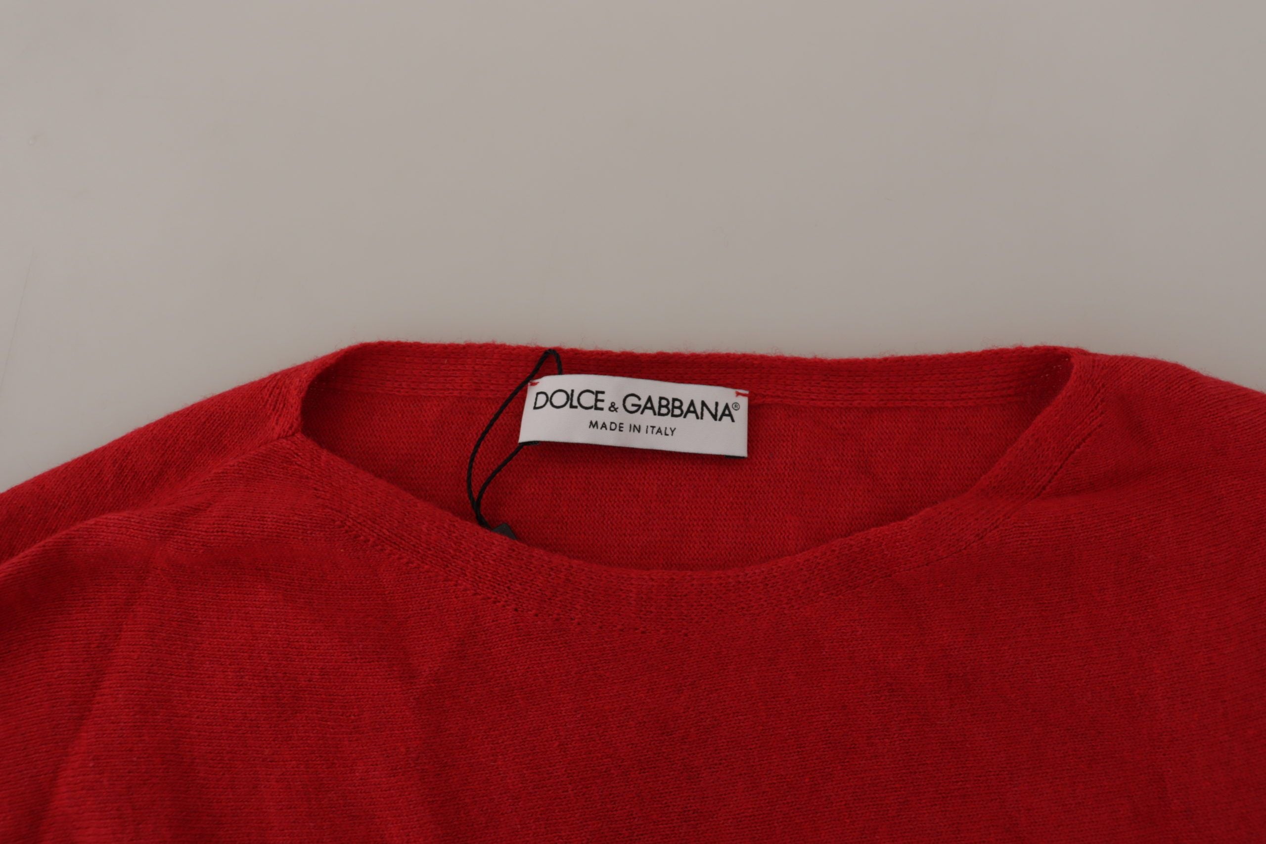Dolce & Gabbana Eleganter roter Strickpullover aus Wollmischung