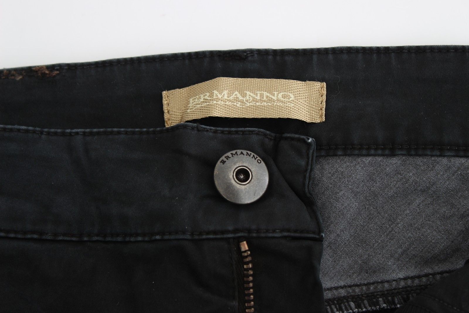 Ermanno Scervino – elegante, schwarze Designer-Jeans mit schmalem Bein