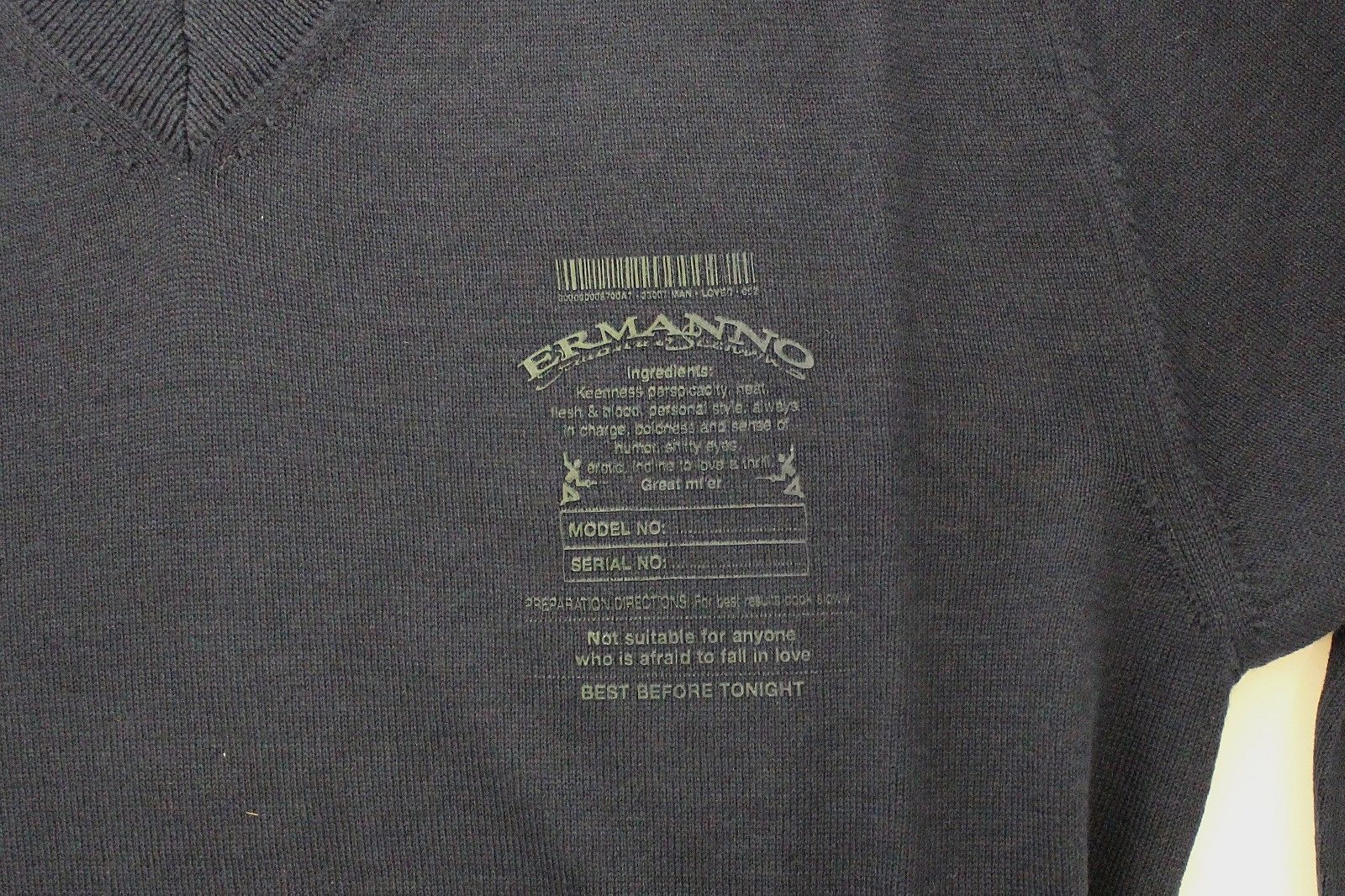 Ermanno Scervino Eleganter blauer Pullover aus Wollmischung mit V-Ausschnitt