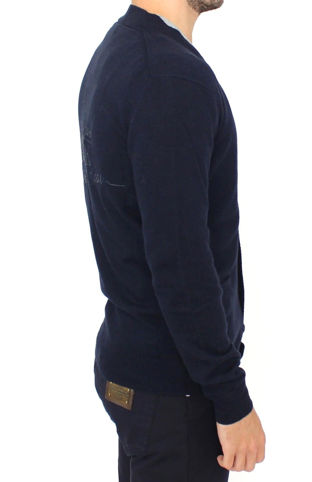 Ermanno Scervino Schicker blauer Cardigan-Pullover aus Wollmischung