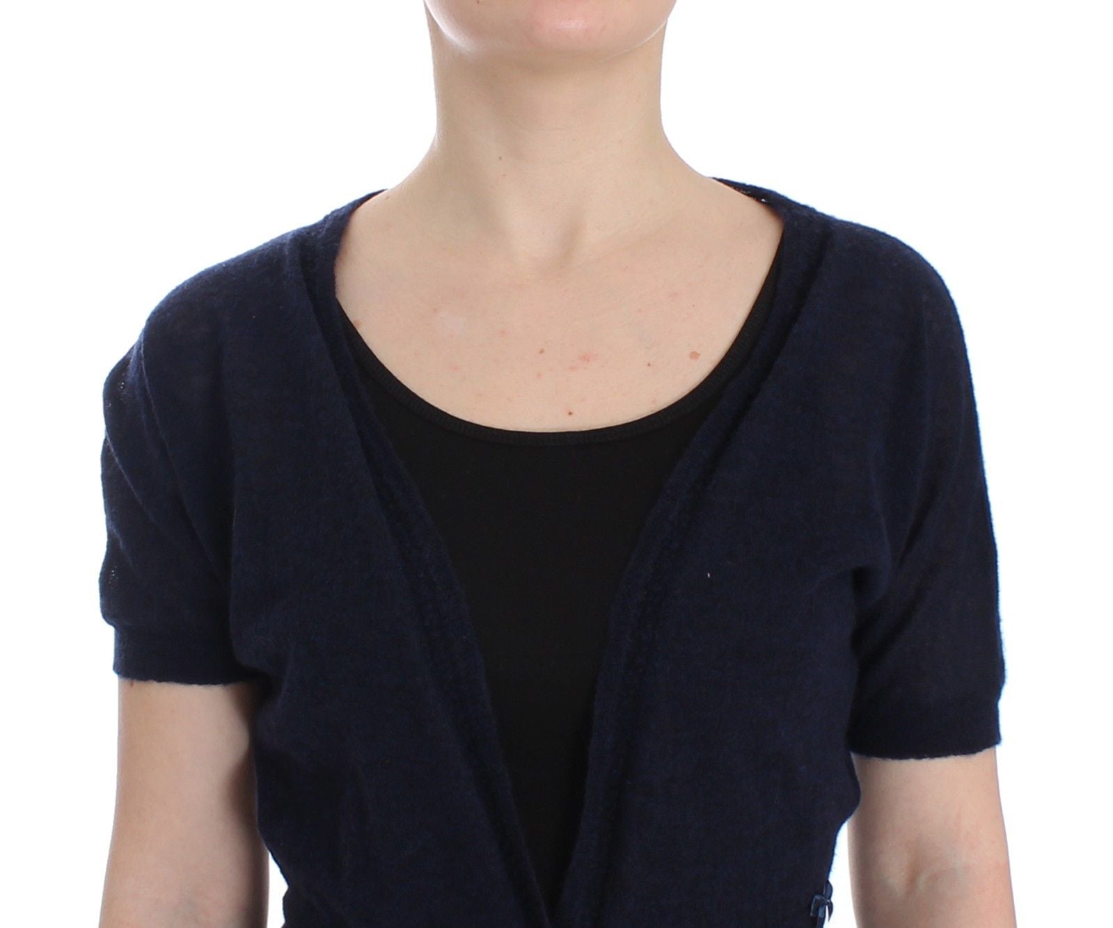 Ermanno Scervino Eleganter kurzer Pullover aus blauer Alpaka-Mischung
