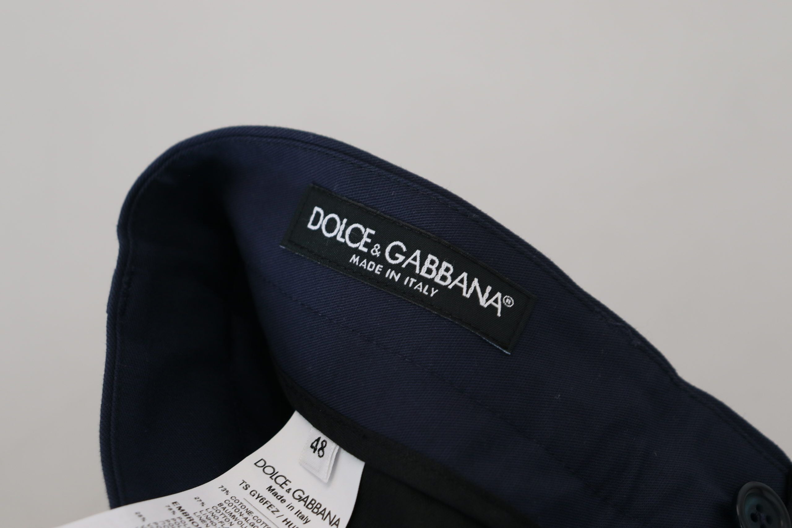 Dolce & Gabbana Elegante Slim Fit Anzughose in Blau