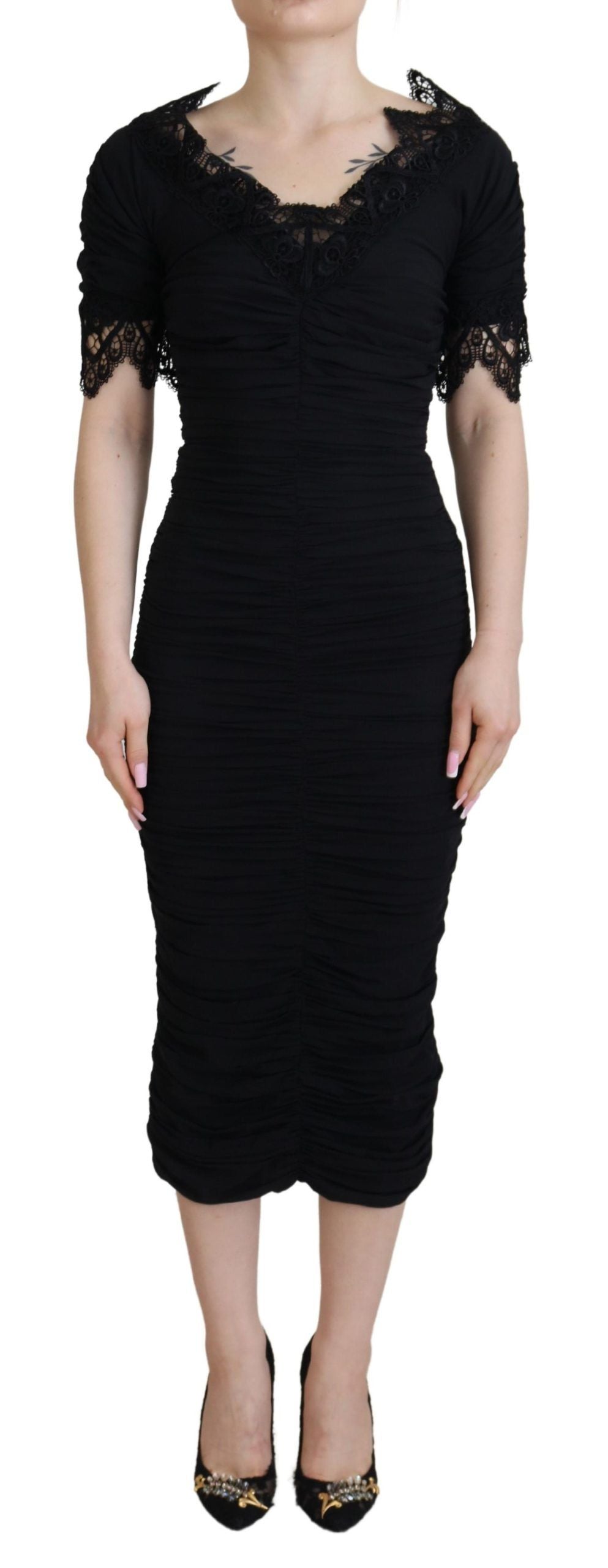 Rochie midi elegantă cu mânecă scurtă Dolce & Gabbana