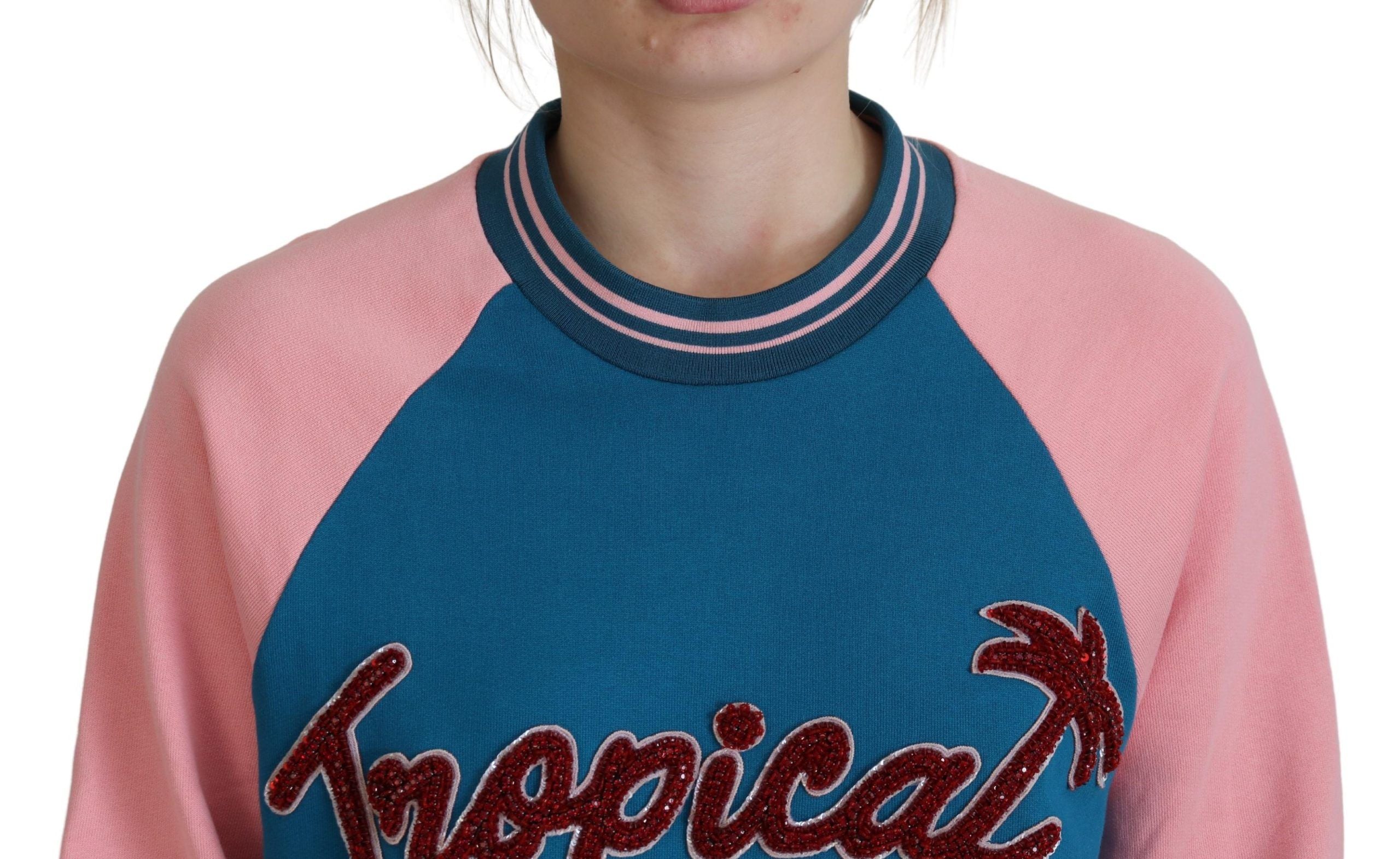 Dolce & Gabbana Paillettenpullover „Tropical Queen“ aus Baumwolle