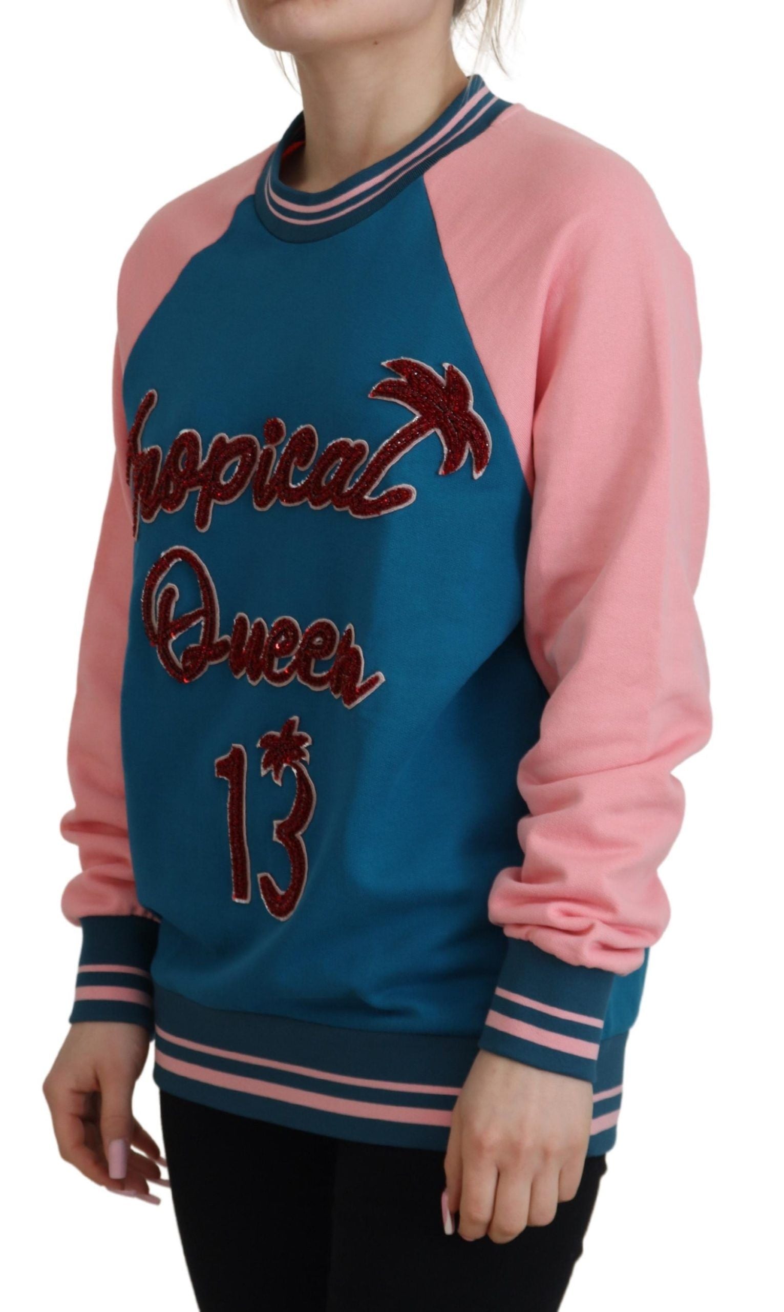 Dolce & Gabbana Paillettenpullover „Tropical Queen“ aus Baumwolle
