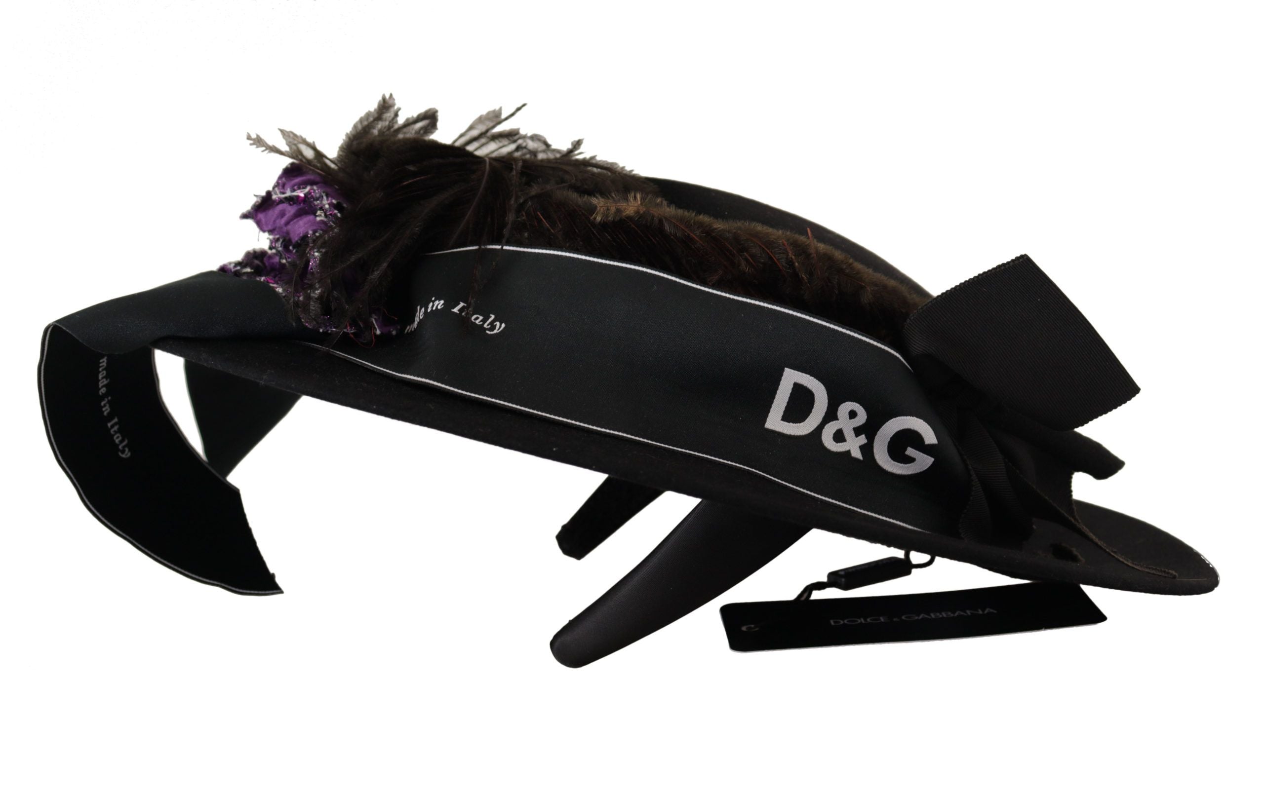 Pălărie Dolce & Gabbana Elegant Black cu Boruri Late