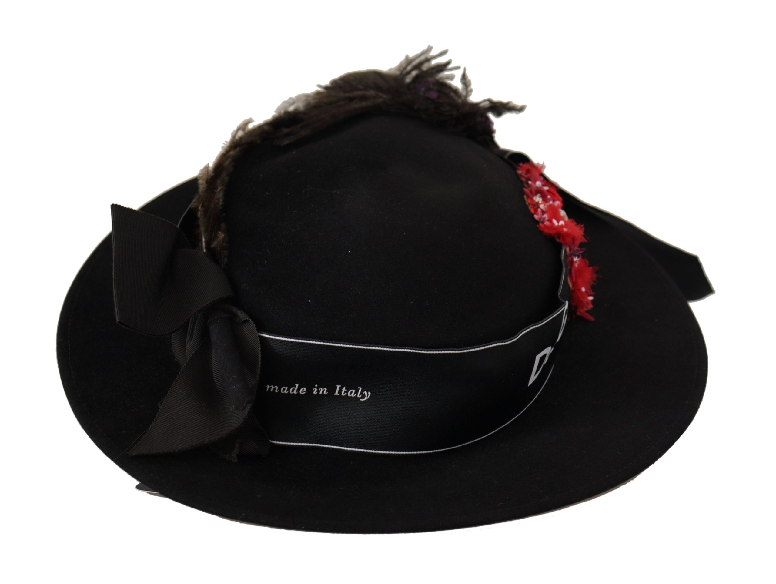 Pălărie Dolce & Gabbana Elegant Black cu Boruri Late