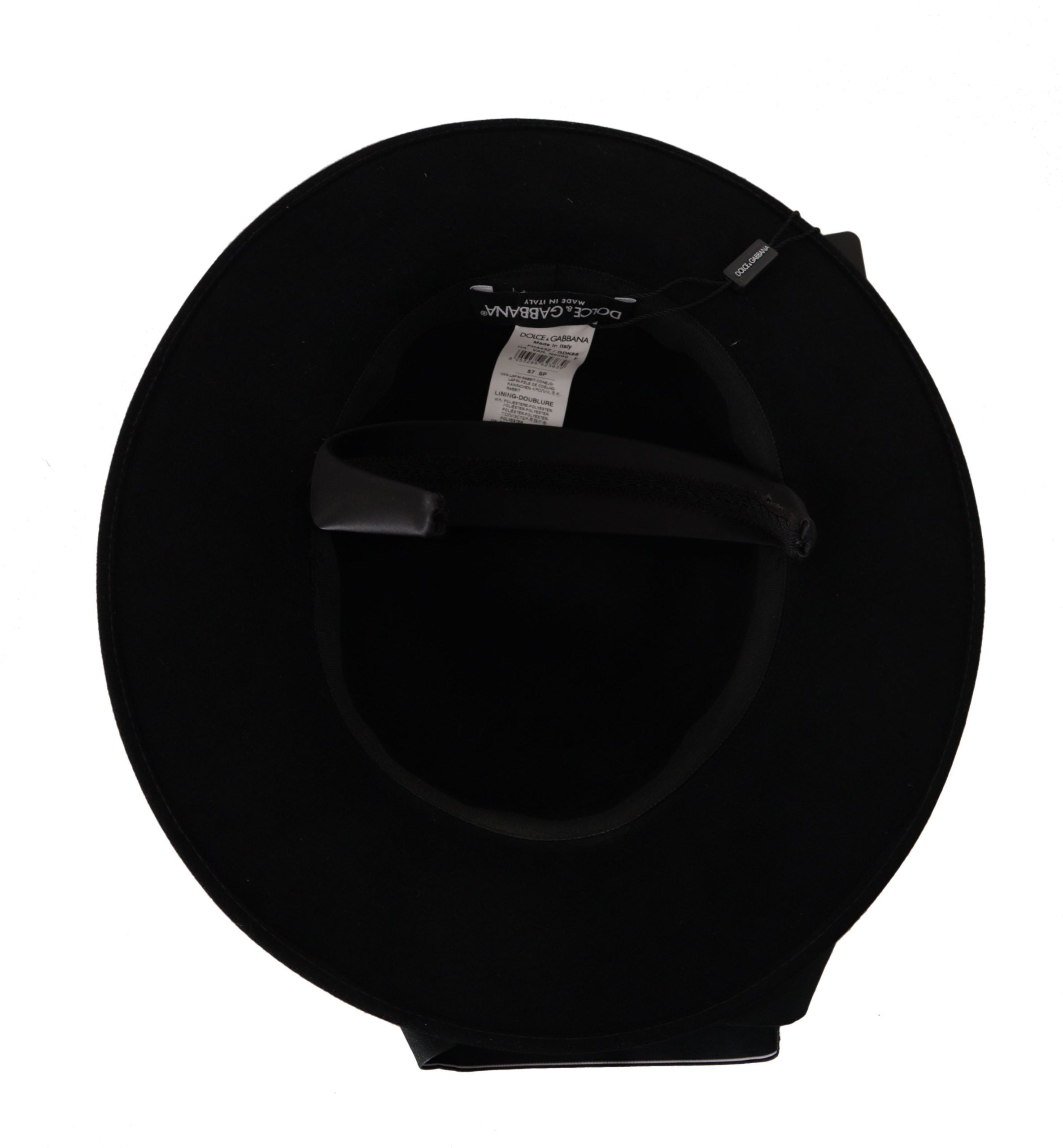 Pălărie Dolce & Gabbana Elegant Black cu Boruri Late