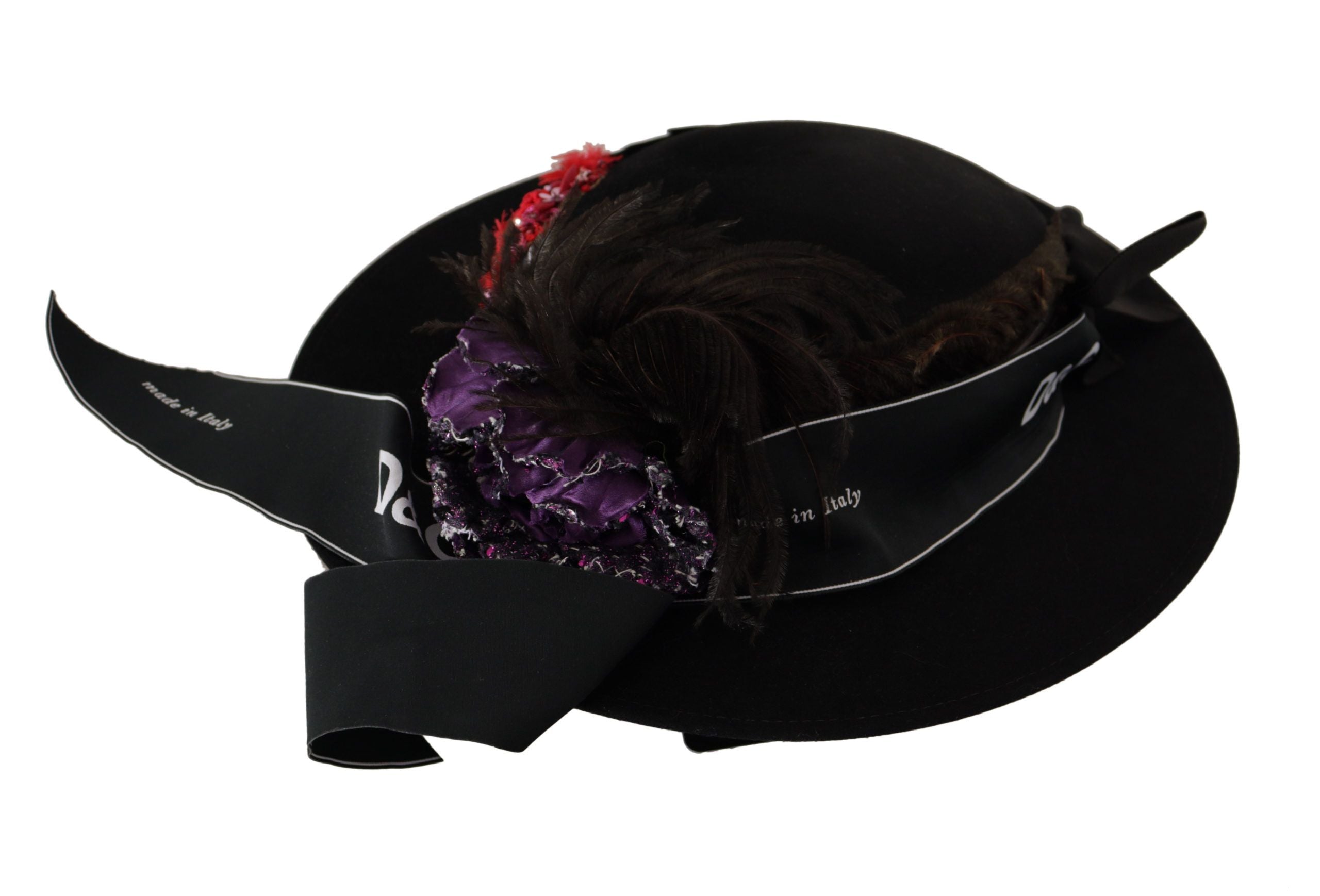Pălărie Dolce & Gabbana Elegant Black cu Boruri Late