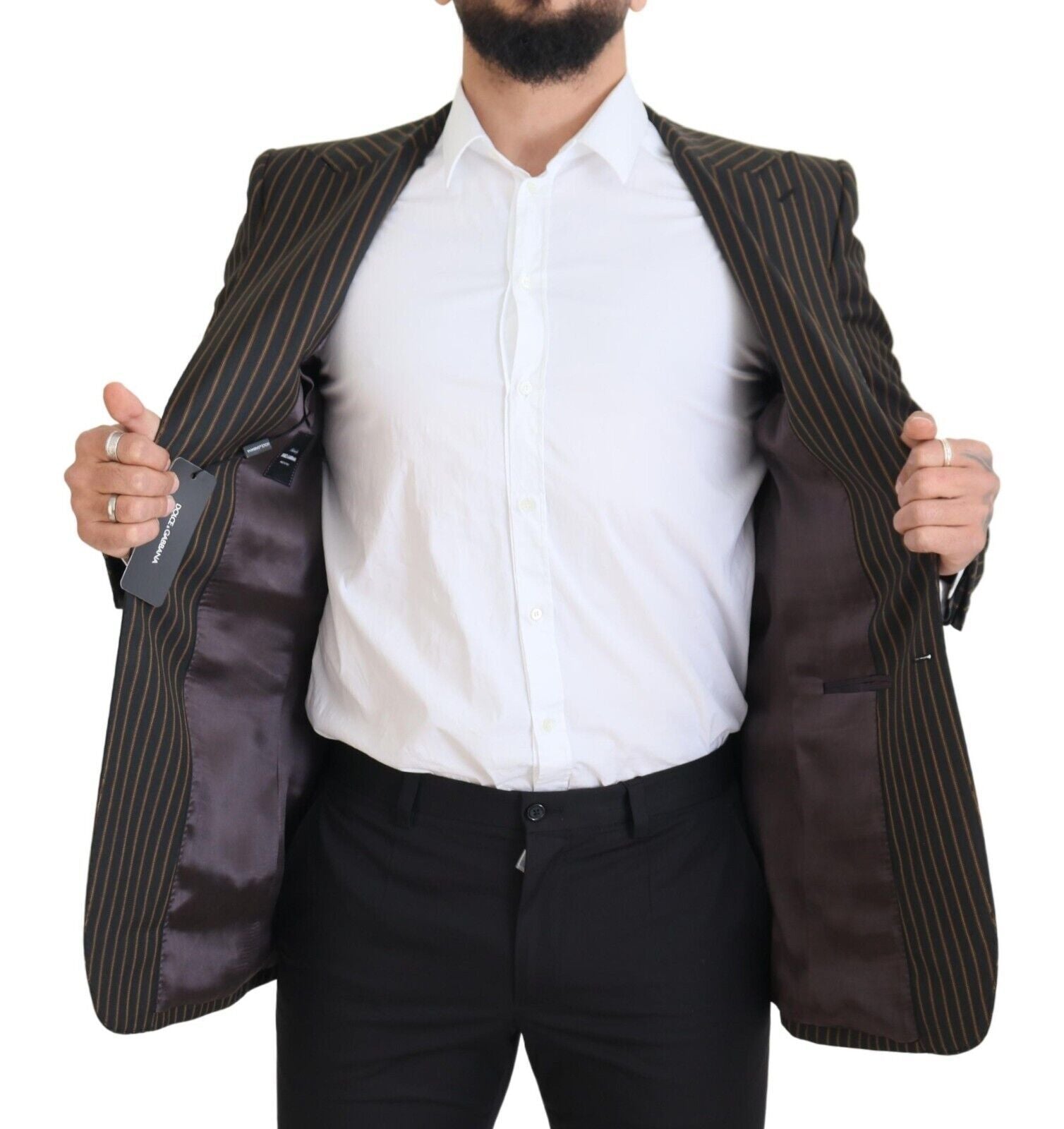 Dolce & Gabbana – Eleganter, gestreifter Slim-Blazer aus Wollmischung