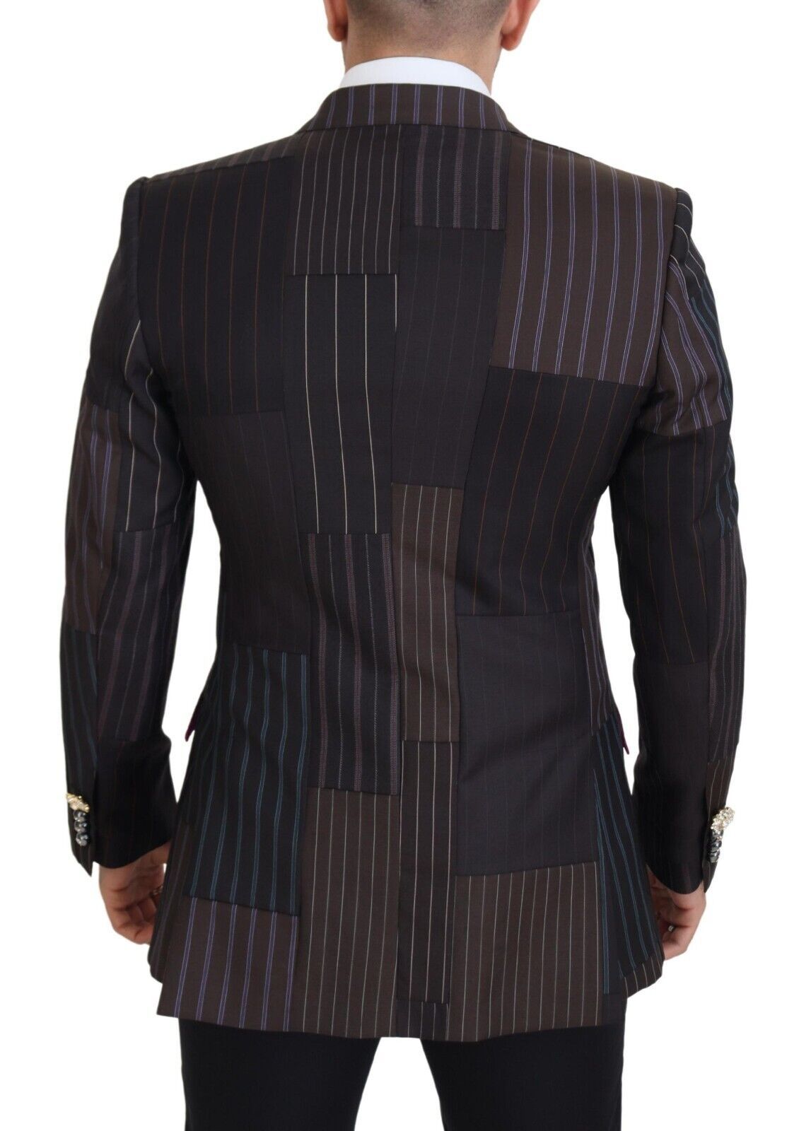 Dolce & Gabbana, mehrfarbiger Slim-Fit-Blazer aus Woll-Seiden-Mischung