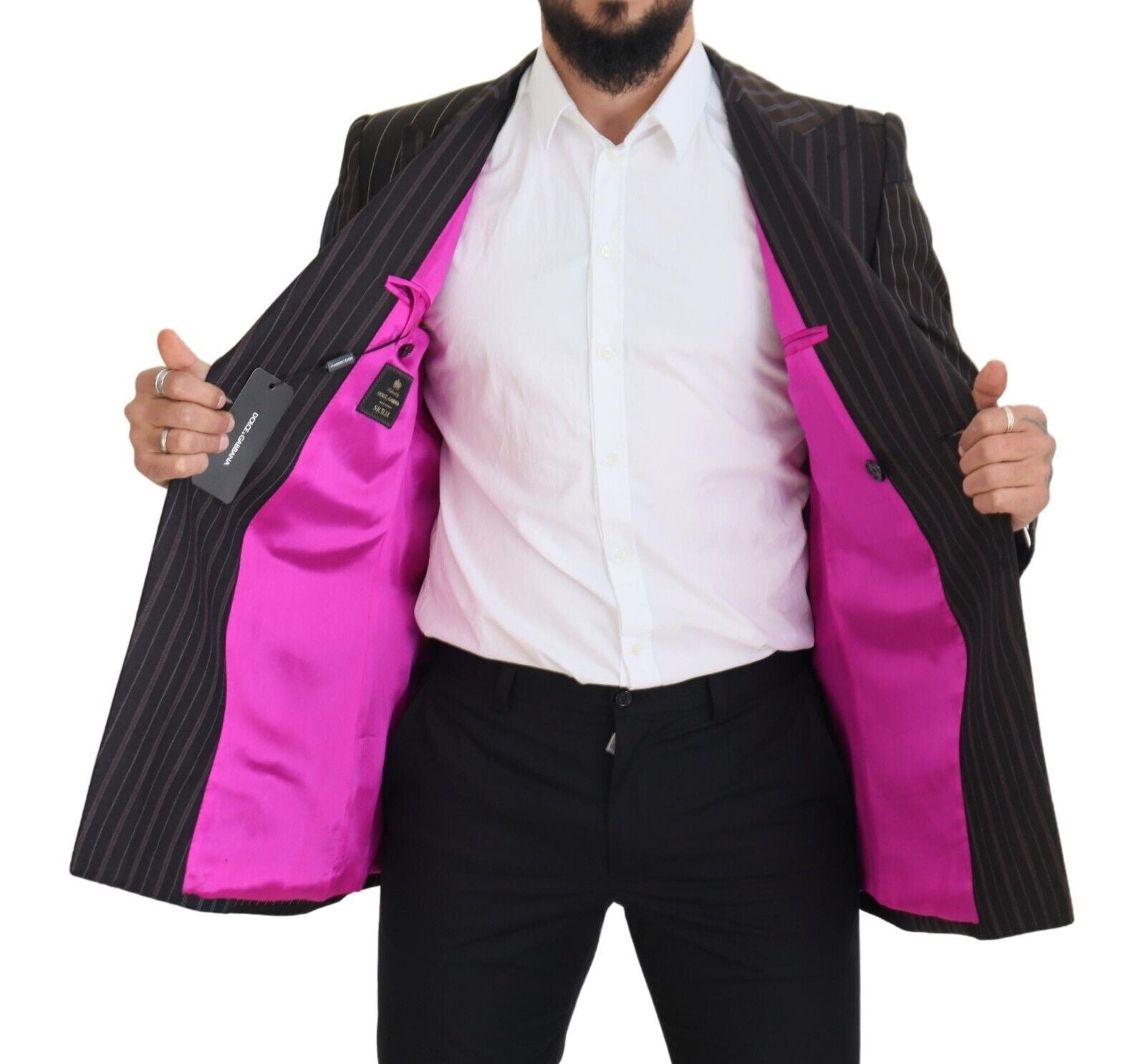 Dolce & Gabbana, mehrfarbiger Slim-Fit-Blazer aus Woll-Seiden-Mischung