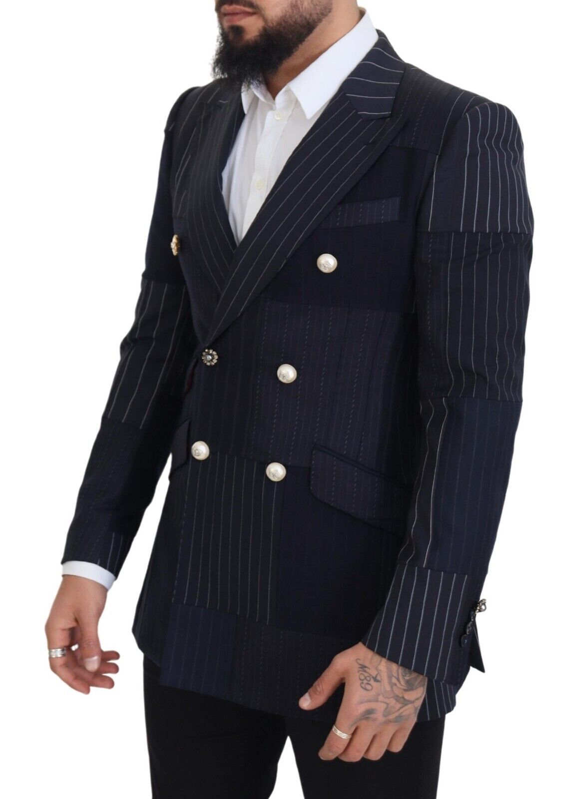 Dolce & Gabbana – Marineblauer, zweireihiger Slim-Fit-Blazer