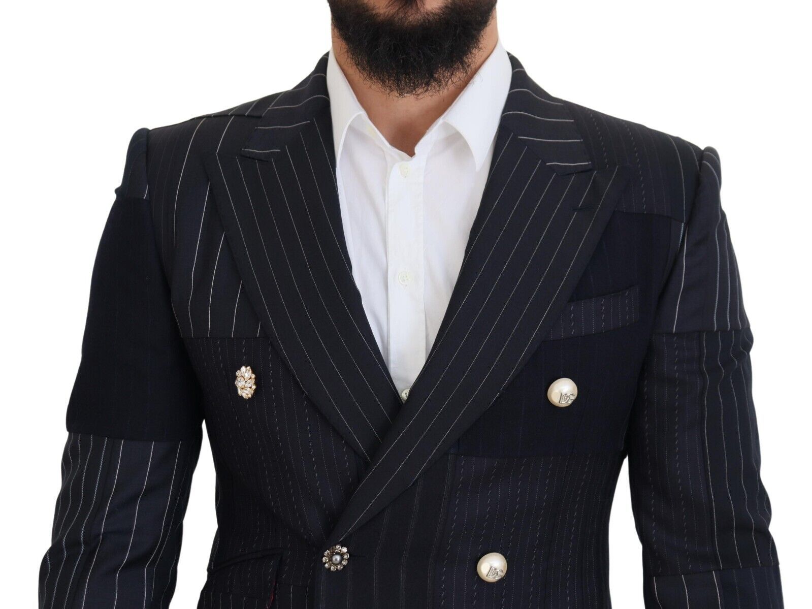 Dolce & Gabbana – Marineblauer, zweireihiger Slim-Fit-Blazer