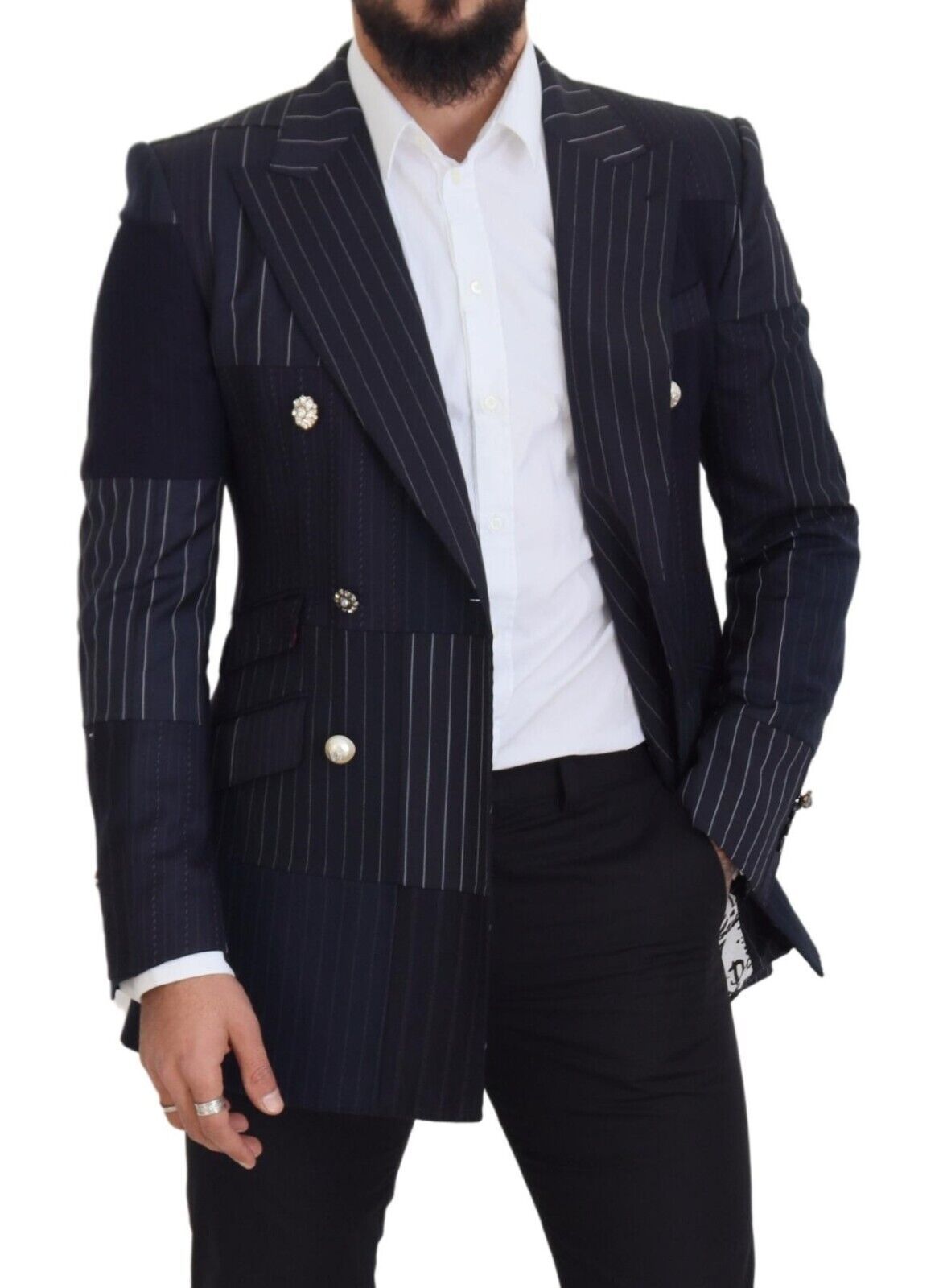 Dolce & Gabbana – Marineblauer, zweireihiger Slim-Fit-Blazer