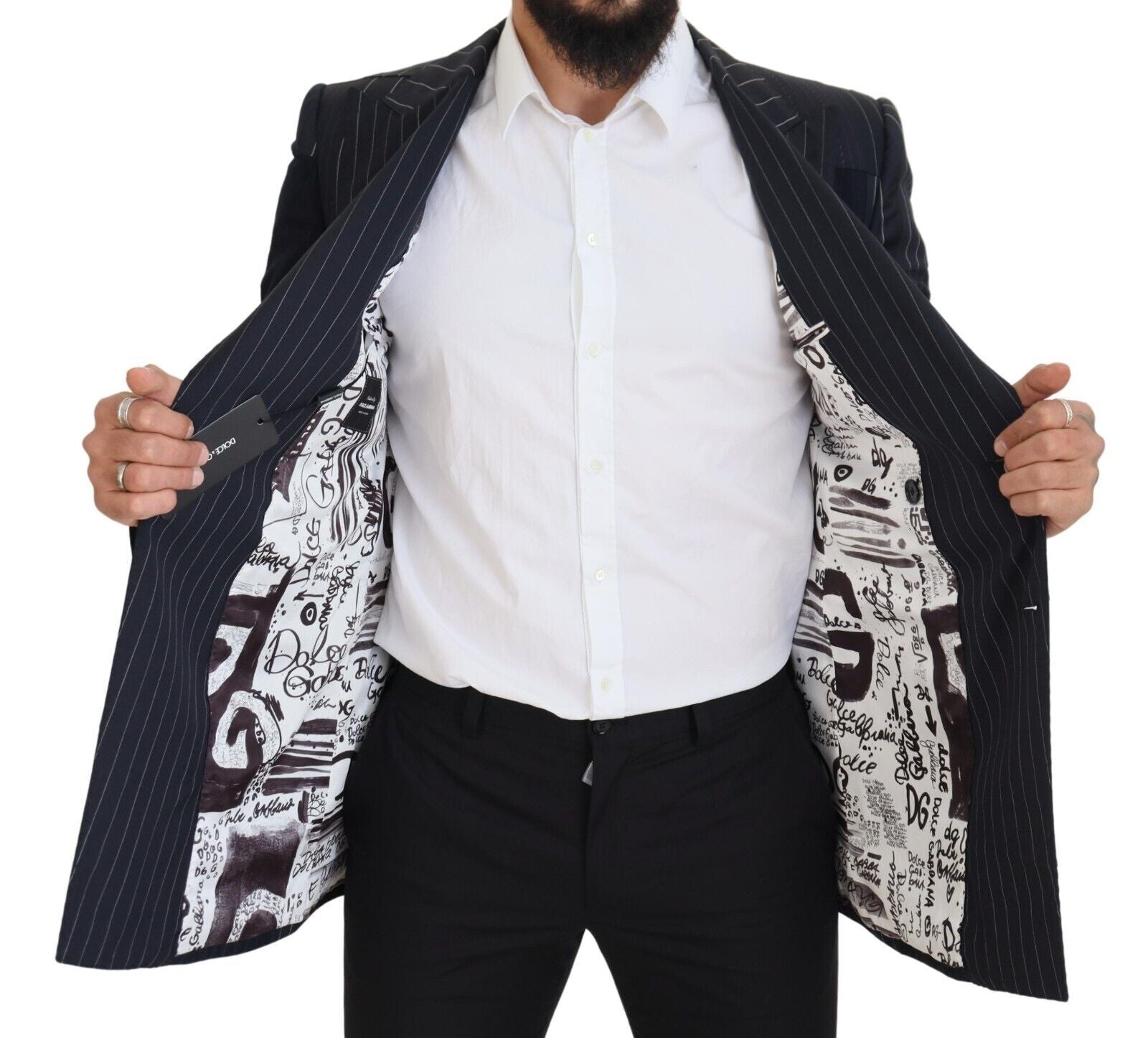 Dolce & Gabbana – Marineblauer, zweireihiger Slim-Fit-Blazer