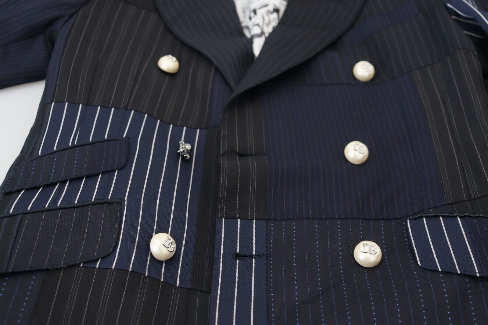 Dolce & Gabbana Eleganter, marineblauer, zweireihiger Wollblazer