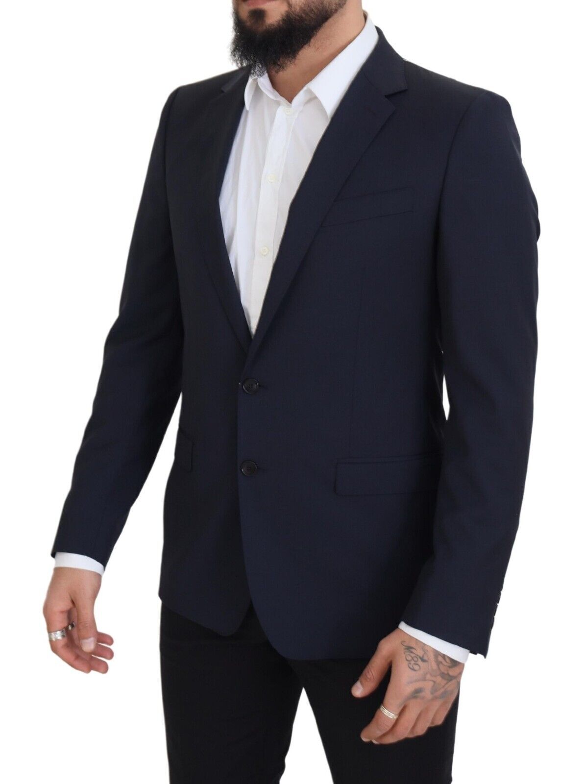 Dolce & Gabbana Eleganter dunkelblauer Slim Fit Wollblazer