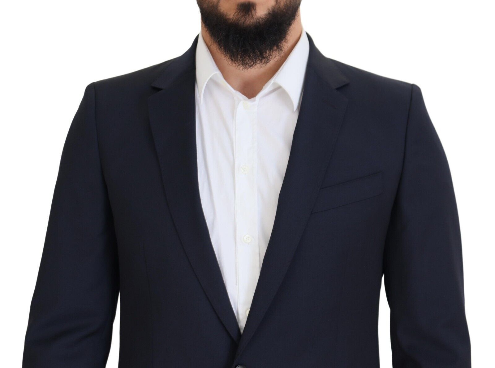Dolce & Gabbana Eleganter dunkelblauer Slim Fit Wollblazer
