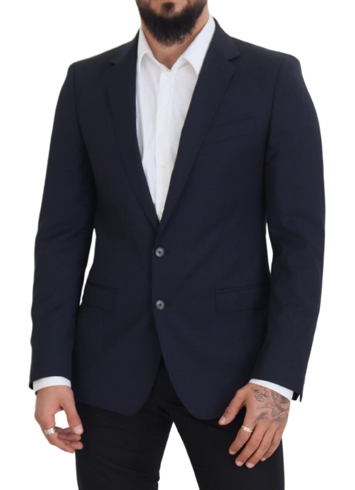 Dolce & Gabbana Eleganter dunkelblauer Slim Fit Wollblazer