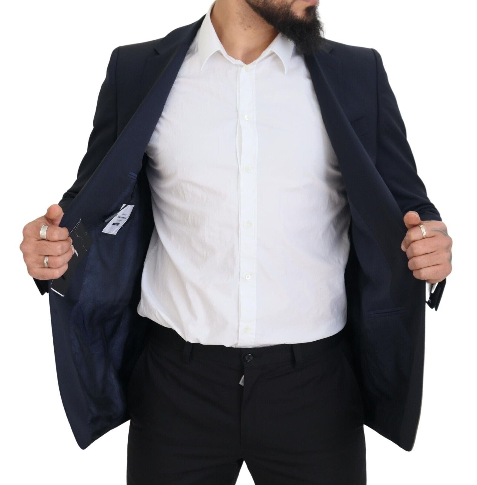 Dolce & Gabbana Eleganter dunkelblauer Slim Fit Wollblazer