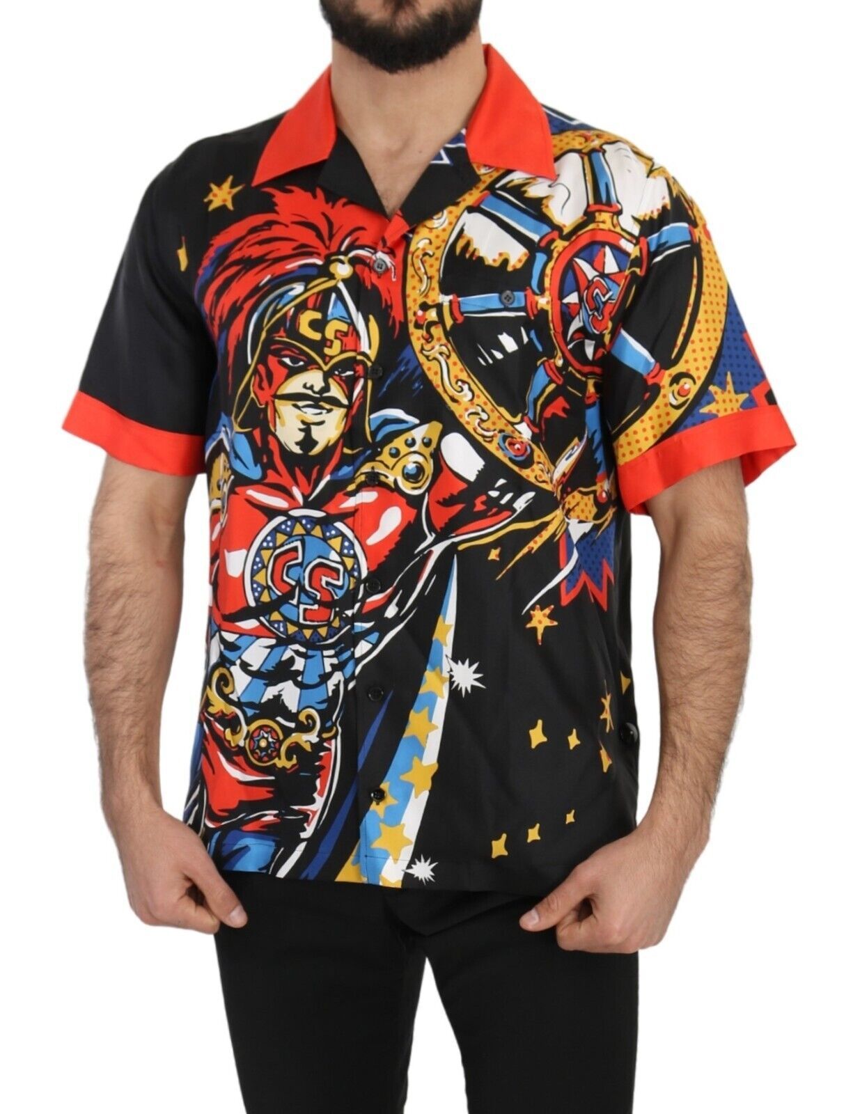 Dolce & Gabbana Mehrfarbiges Casual Elegance-Hemd aus Seide