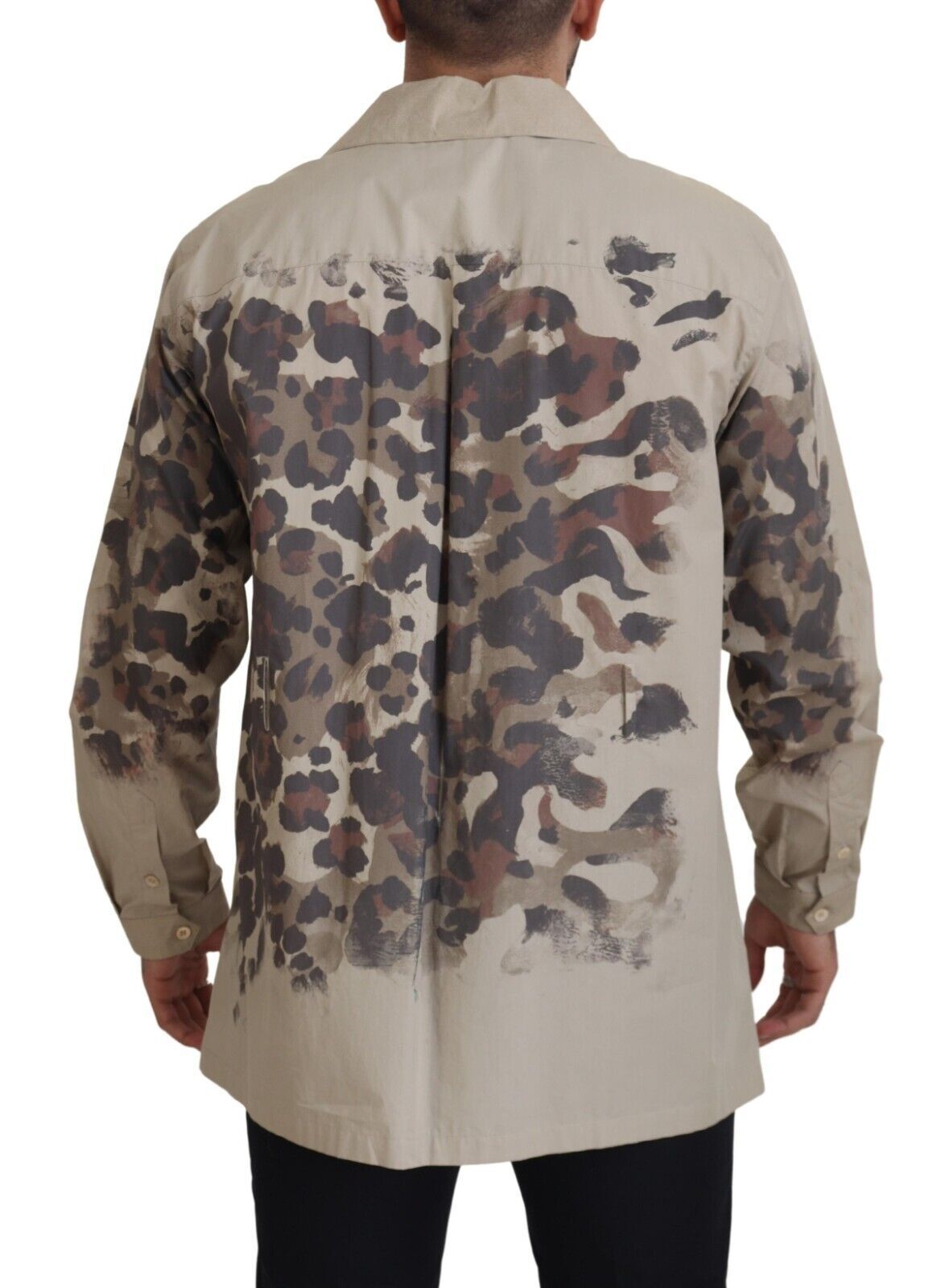 Dolce & Gabbana Beige Baumwoll-Button-Down-Freizeithemd