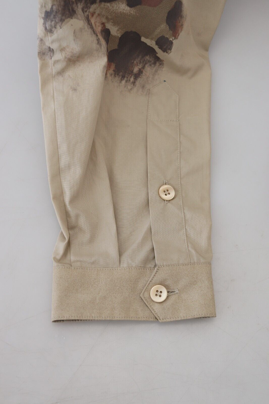 Dolce & Gabbana Beige Baumwoll-Button-Down-Freizeithemd