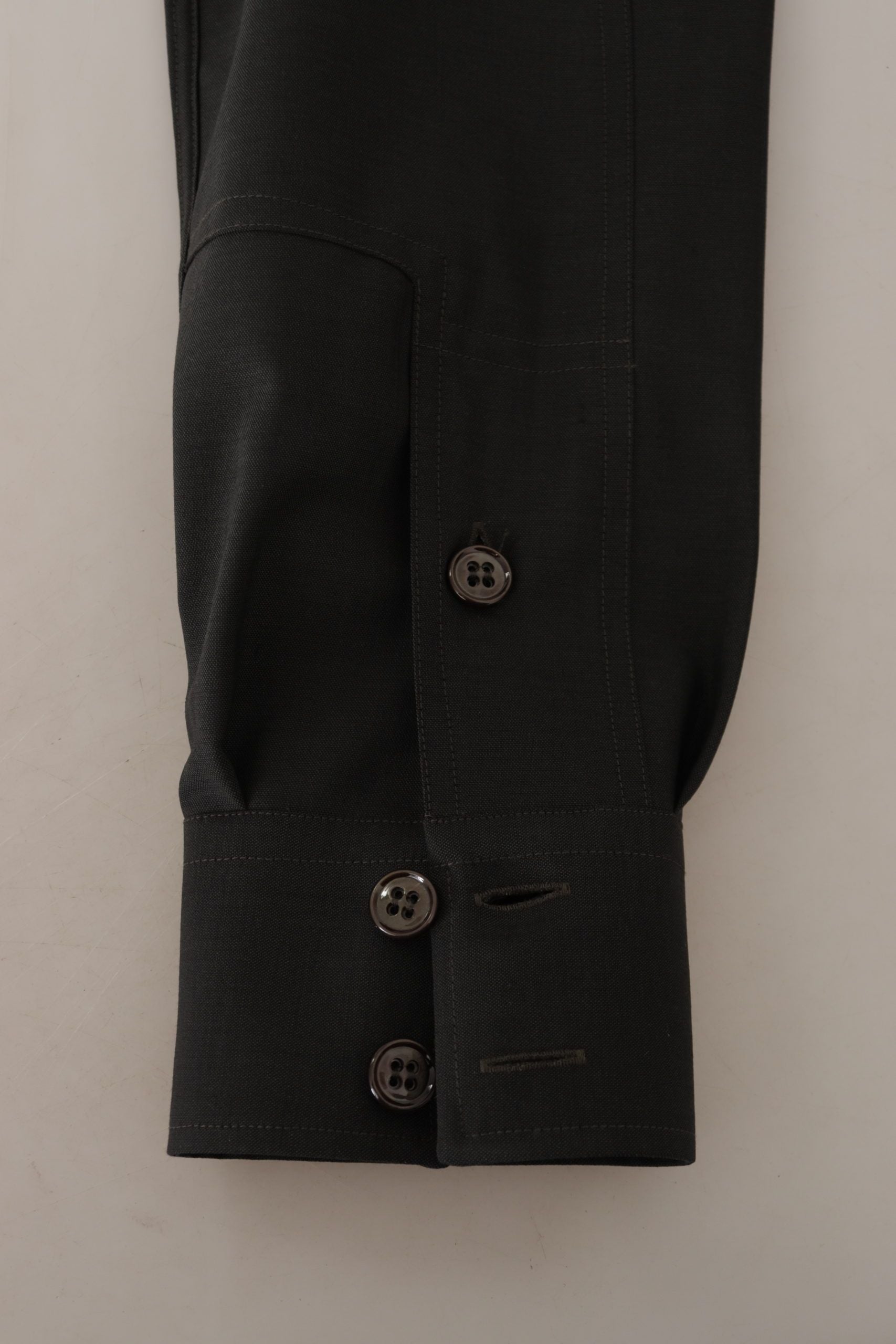 Dolce & Gabbana Elegantes Slim Fit-Hemd aus dunkelgrüner Baumwolle