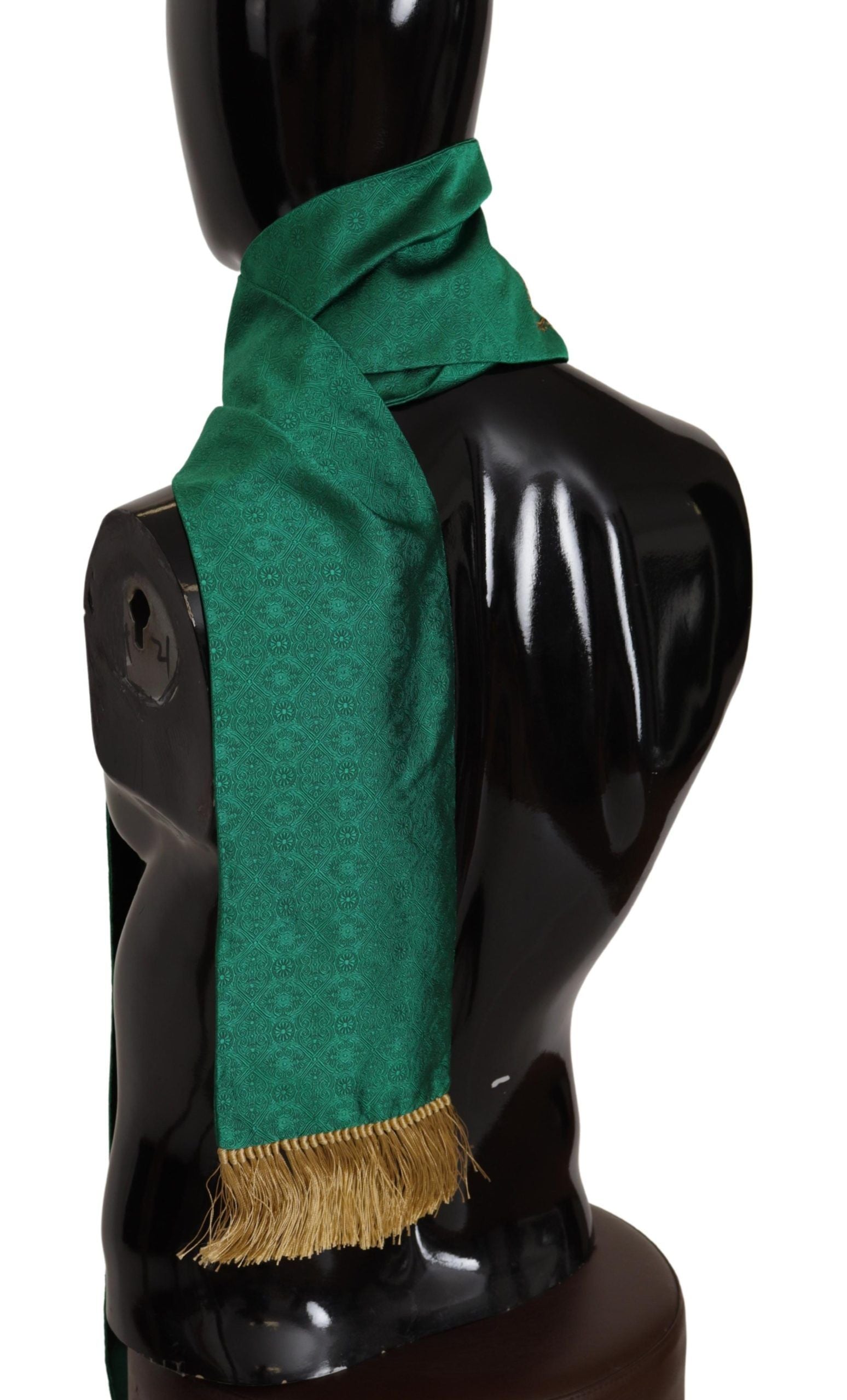 Eșarfă elegantă pentru bărbați din amestec de mătase verde Dolce & Gabbana