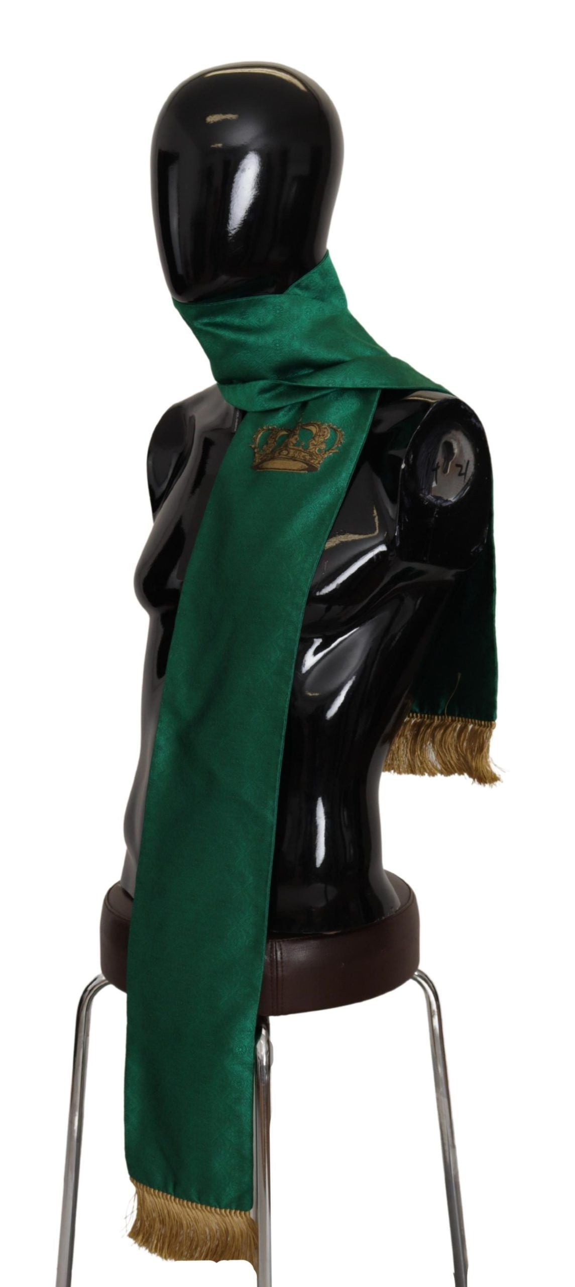 Eșarfă elegantă pentru bărbați din amestec de mătase verde Dolce & Gabbana