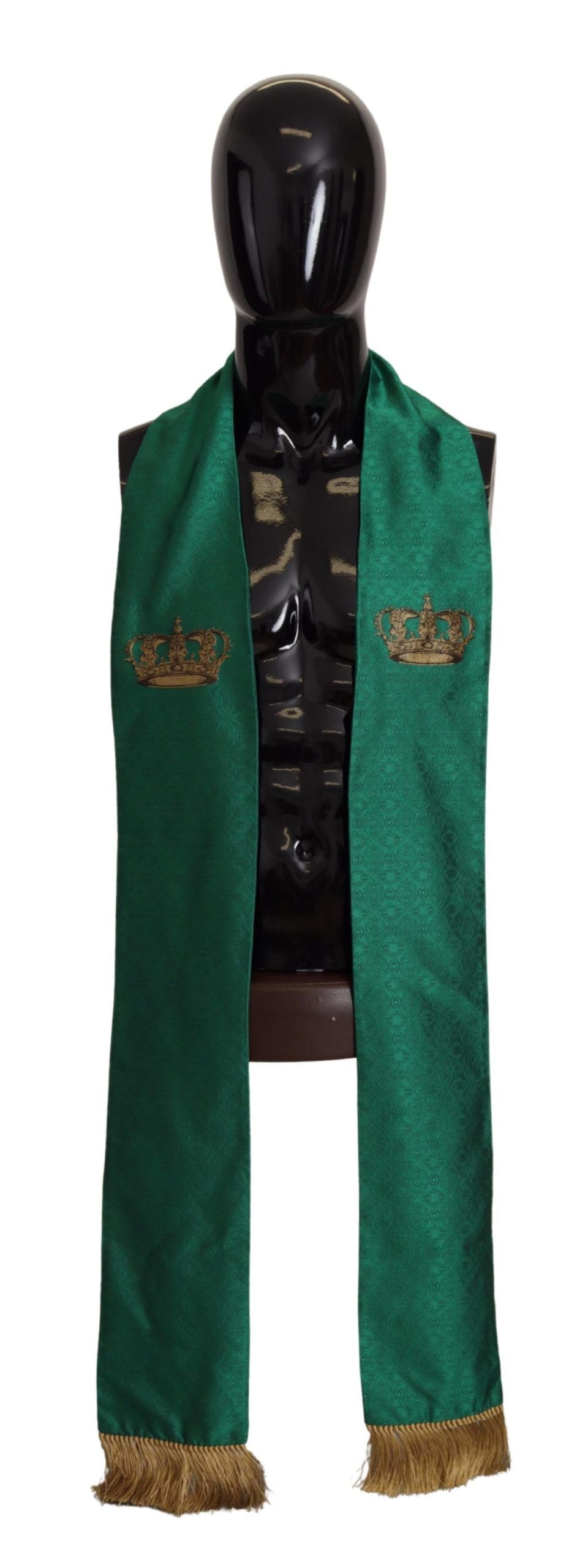Eșarfă elegantă pentru bărbați din amestec de mătase verde Dolce & Gabbana