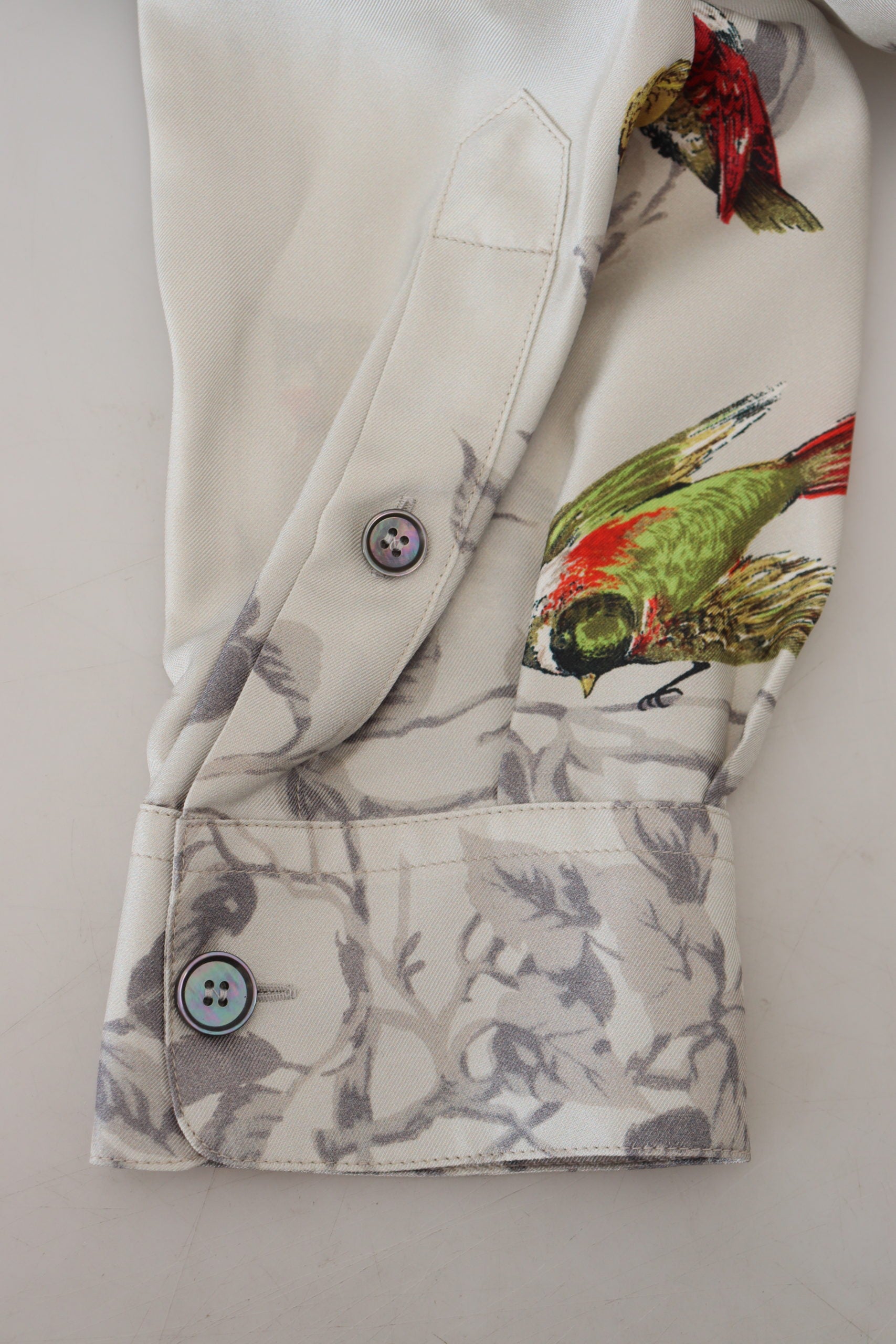 Dolce & Gabbana Elegantes Freizeithemd aus Seide mit Vogelprint
