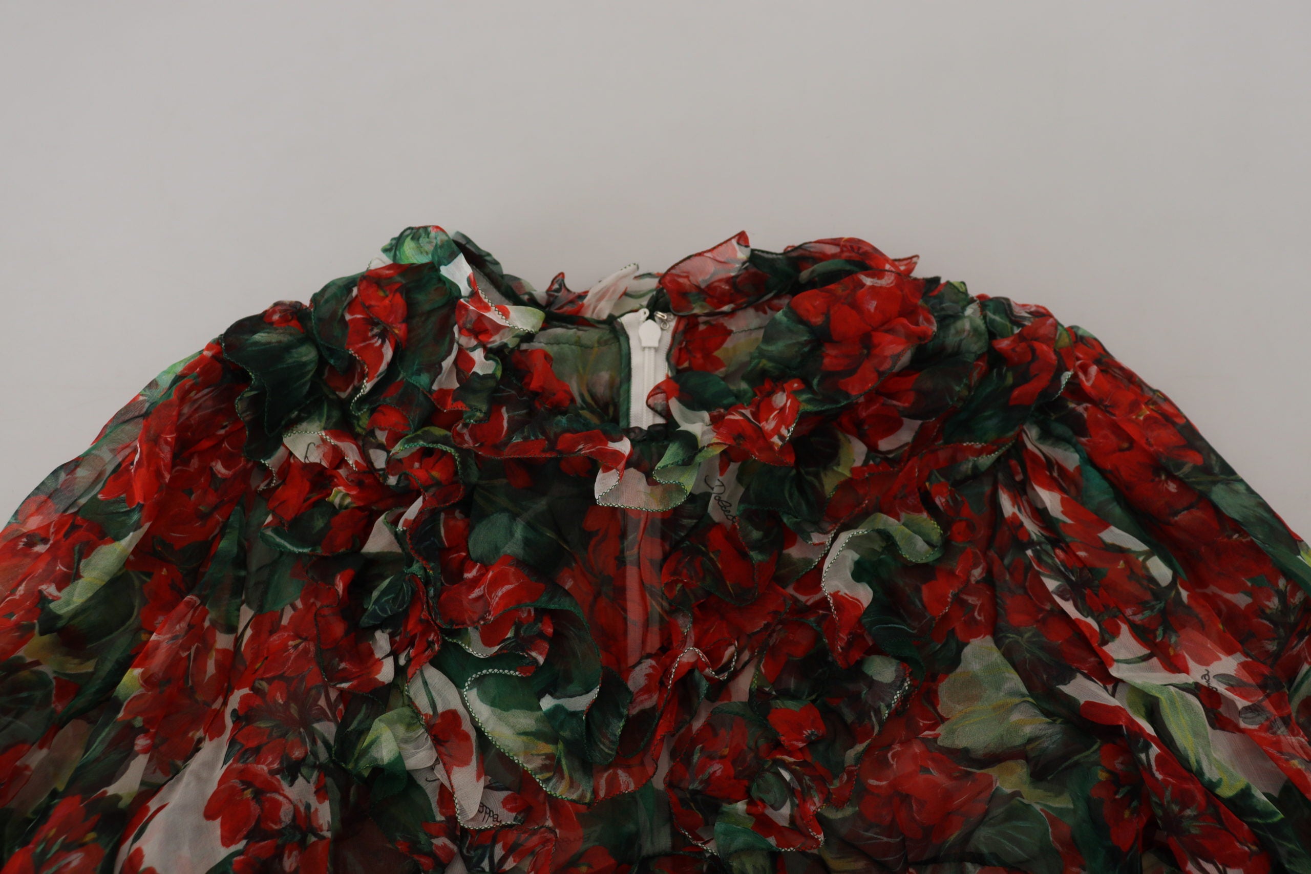 Rochie elegantă din mătase multicoloră, cu linie A, Dolce & Gabbana