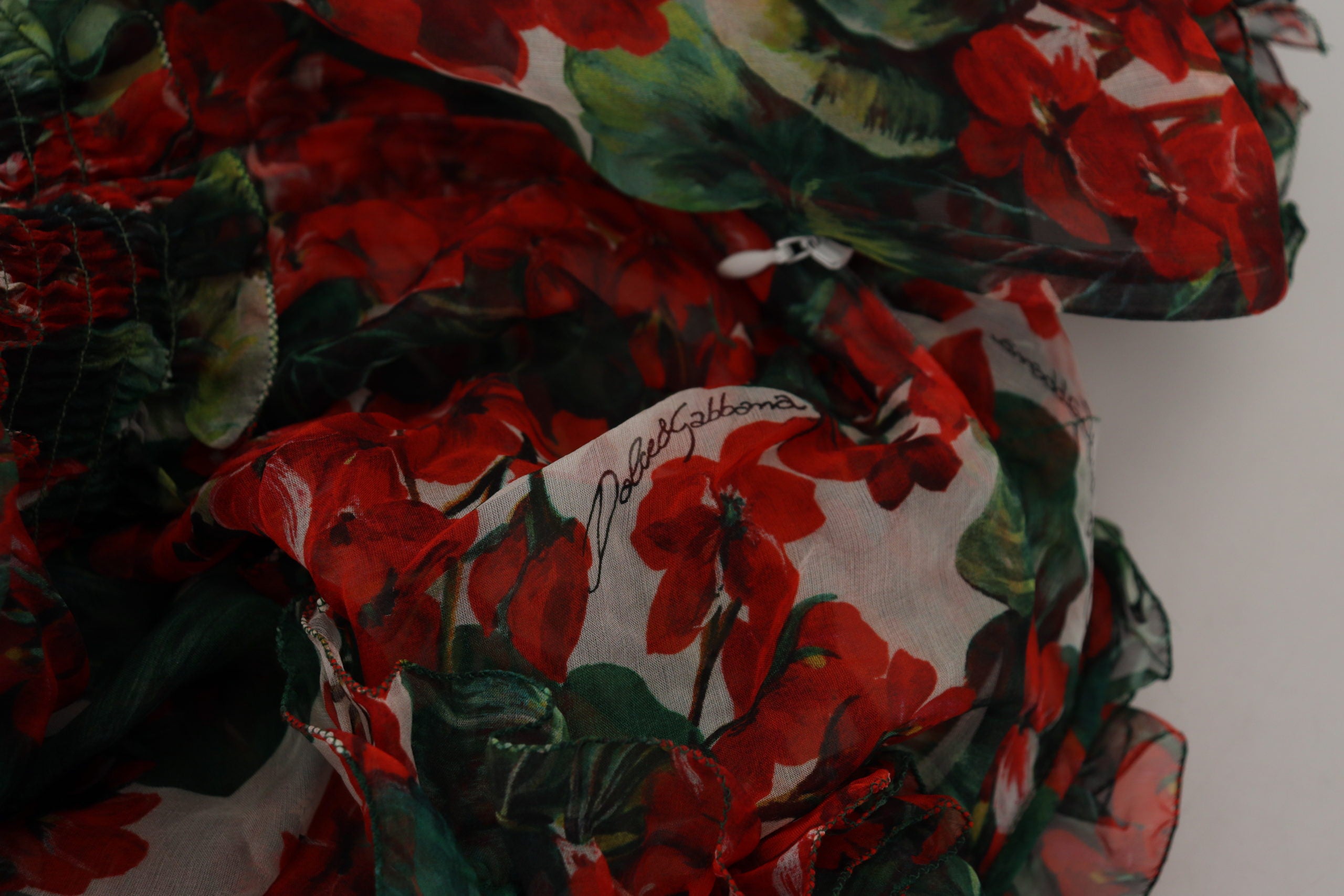 Rochie elegantă din mătase multicoloră, cu linie A, Dolce & Gabbana